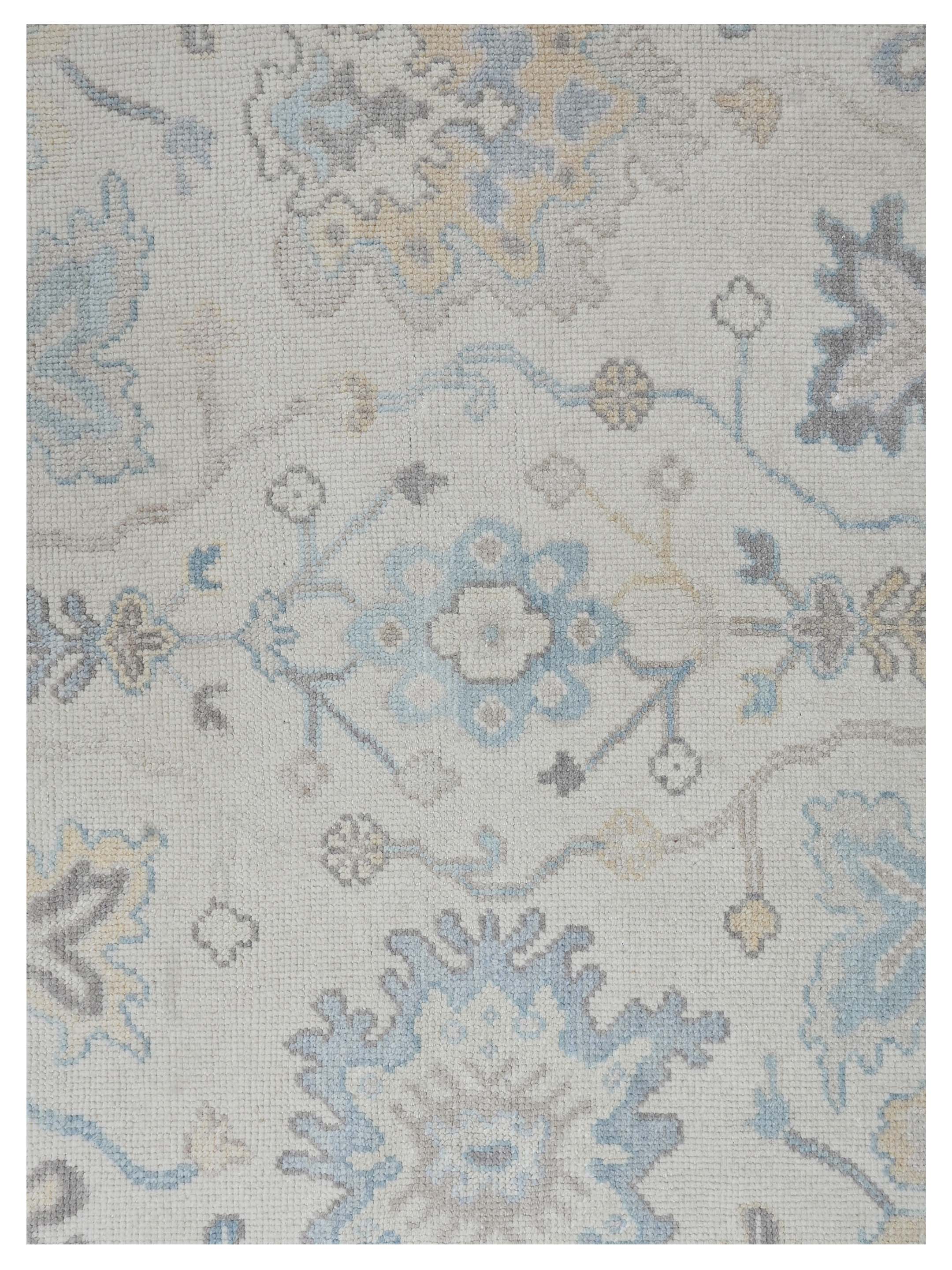 Ushak Hand Knotted Ivory 9x12 - Image 3 of 4