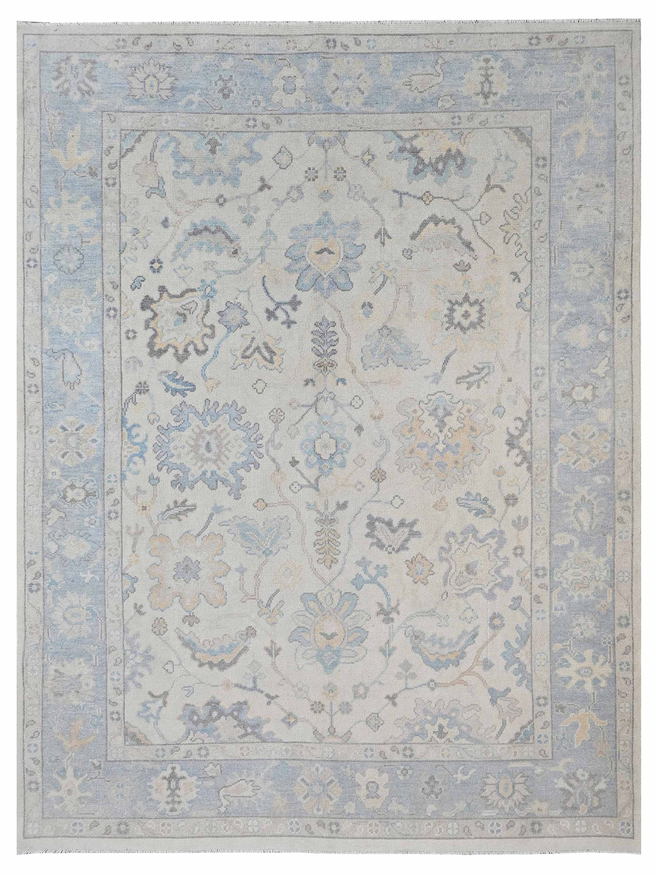 Ushak Hand Knotted Ivory 9x12