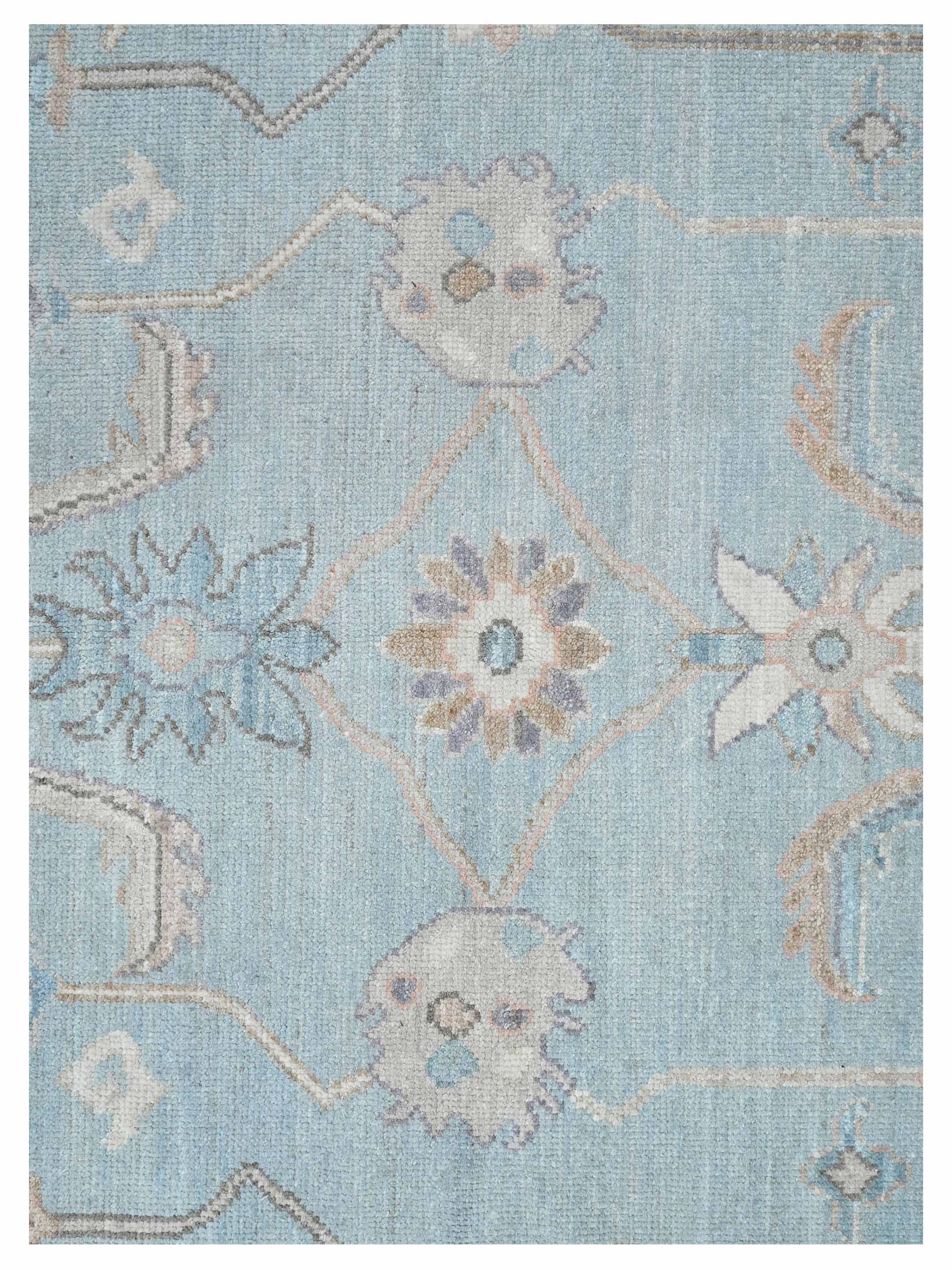 Ushak Hand Knotted Blue 9x12 - Image 3 of 4