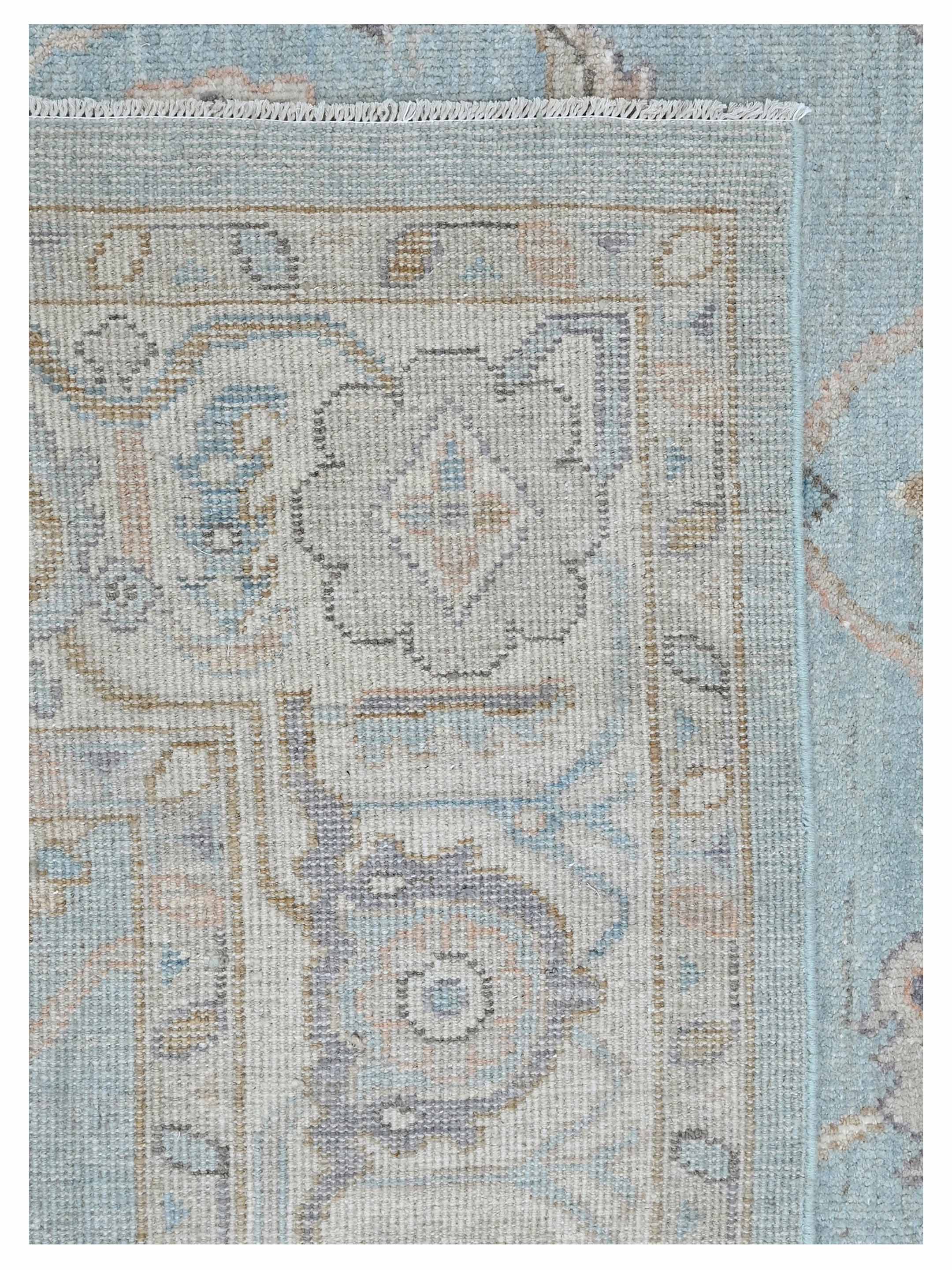 Ushak Hand Knotted Blue 9x12 - Image 4 of 4