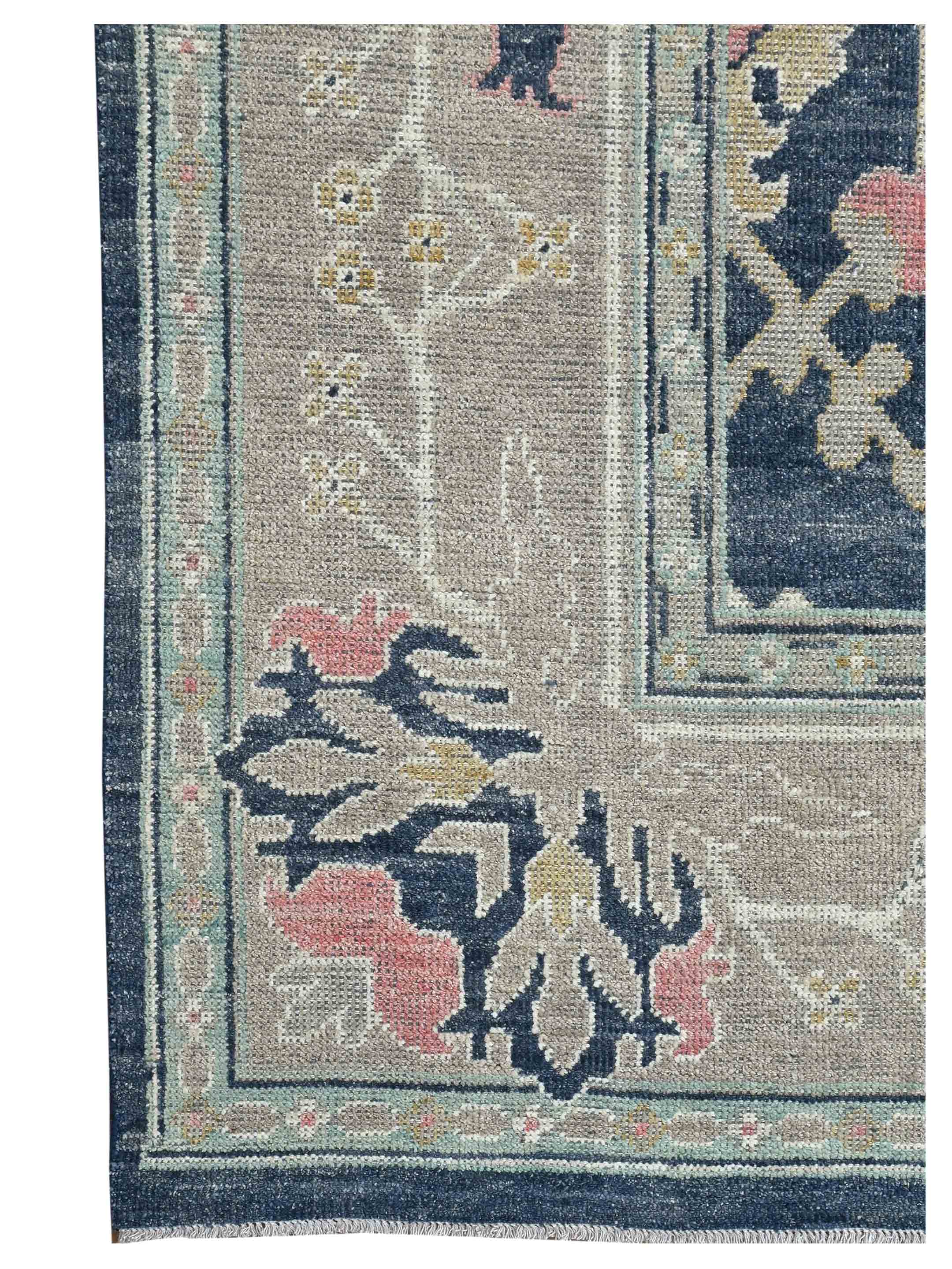 Ushak Hand Knotted Blue 10x14 - Image 2 of 4