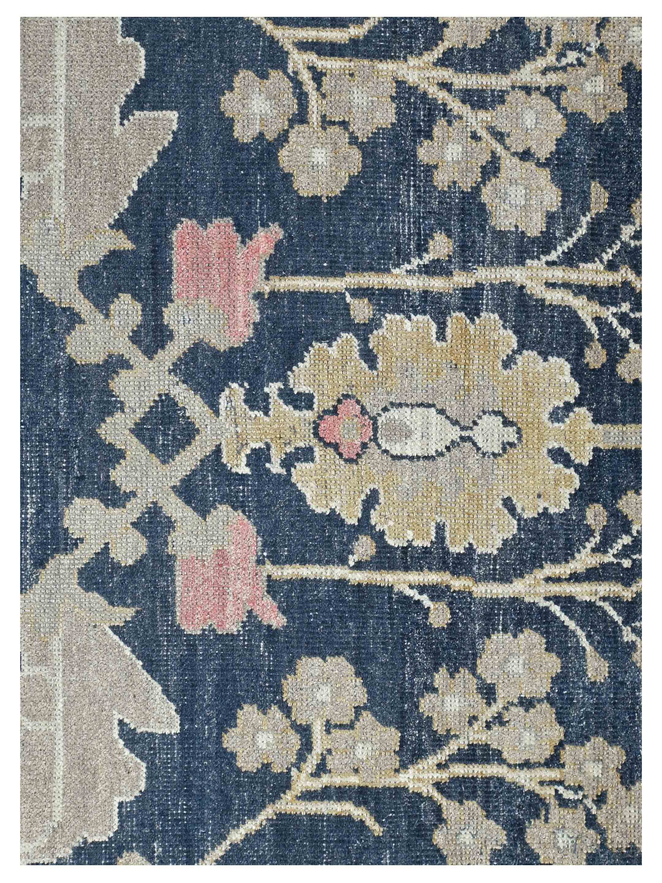 Ushak Hand Knotted Blue 10x14 - Image 3 of 4