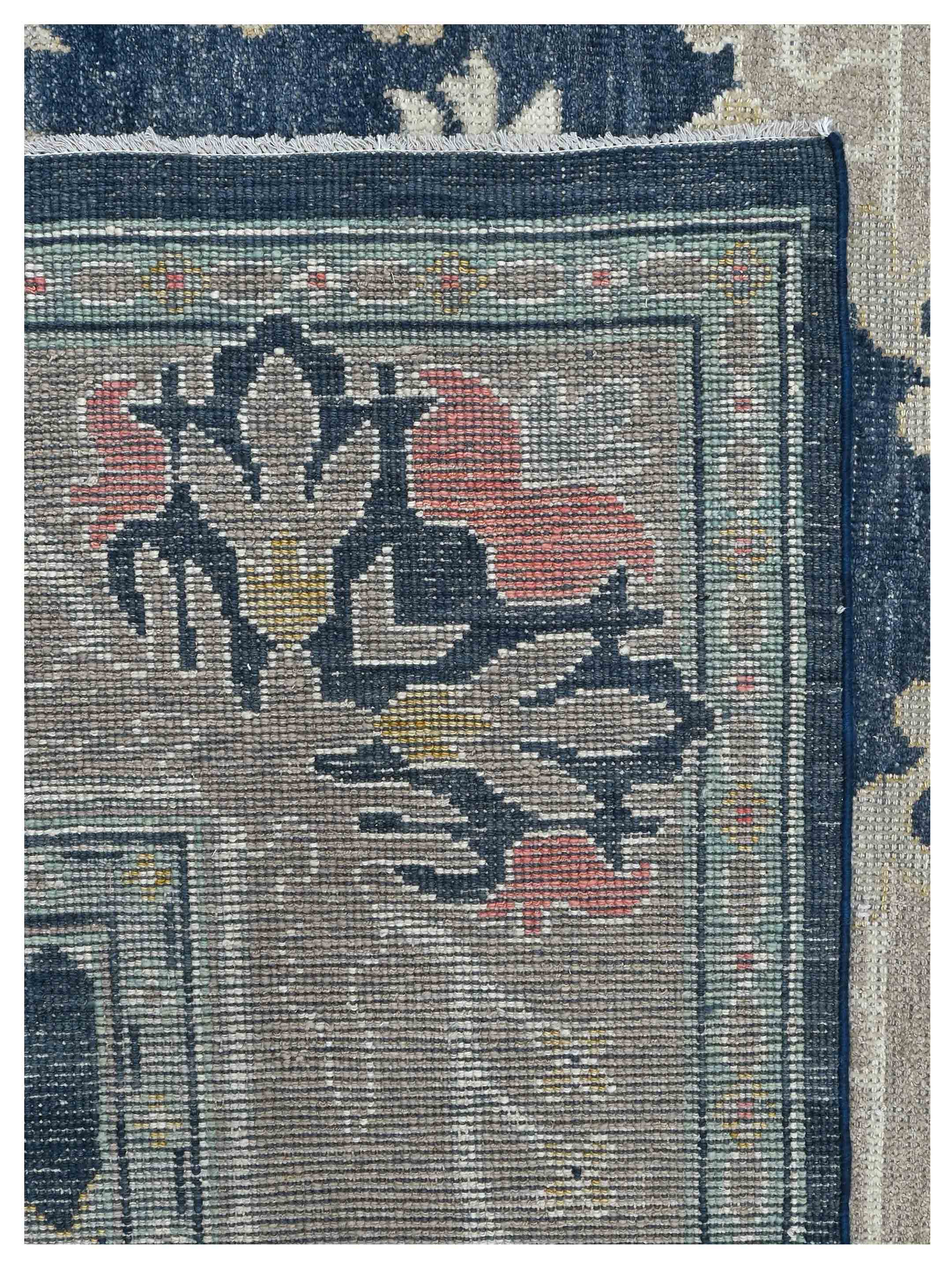 Ushak Hand Knotted Blue 10x14 - Image 4 of 4