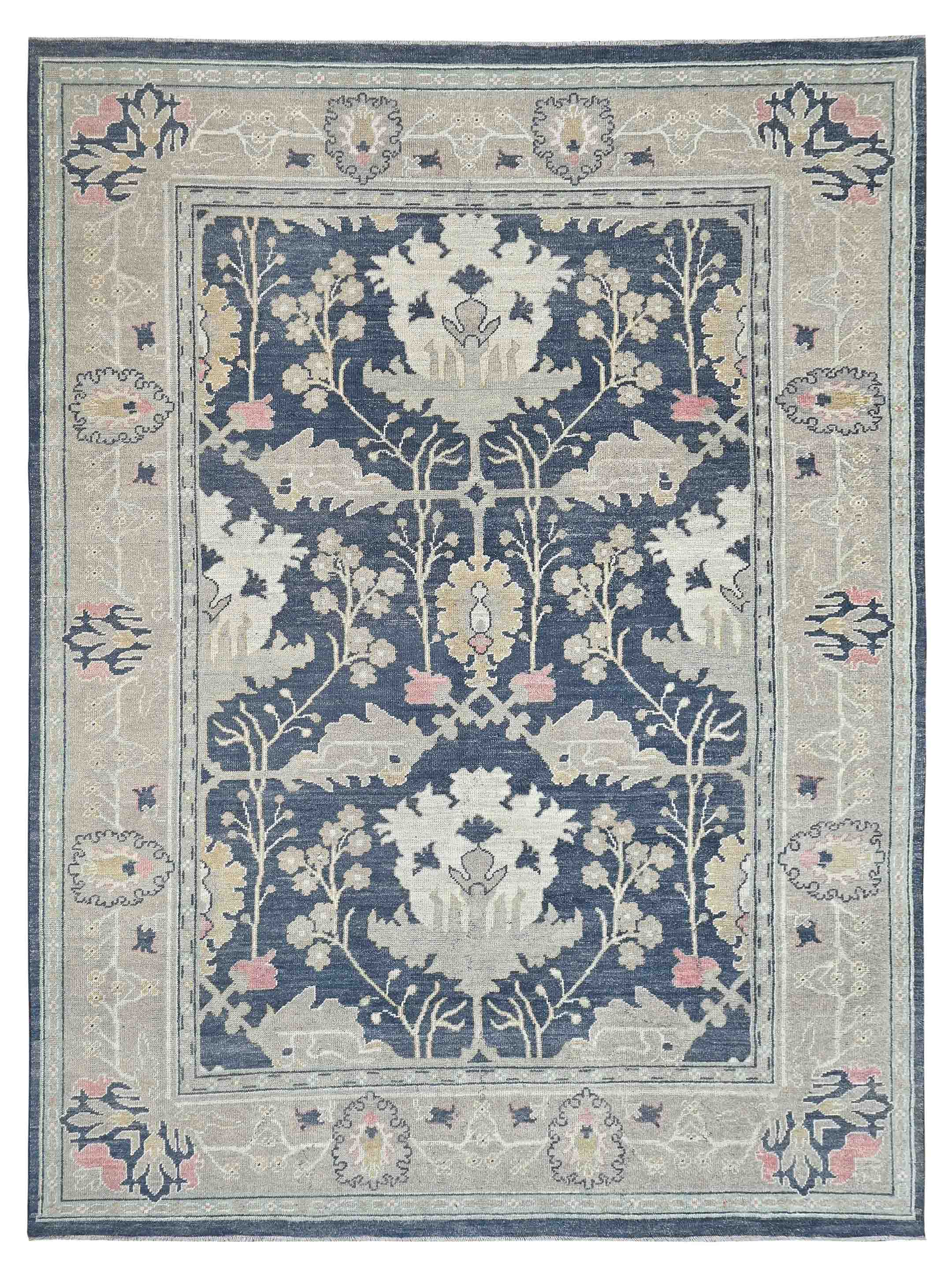 Ushak Hand Knotted Blue 10x14
