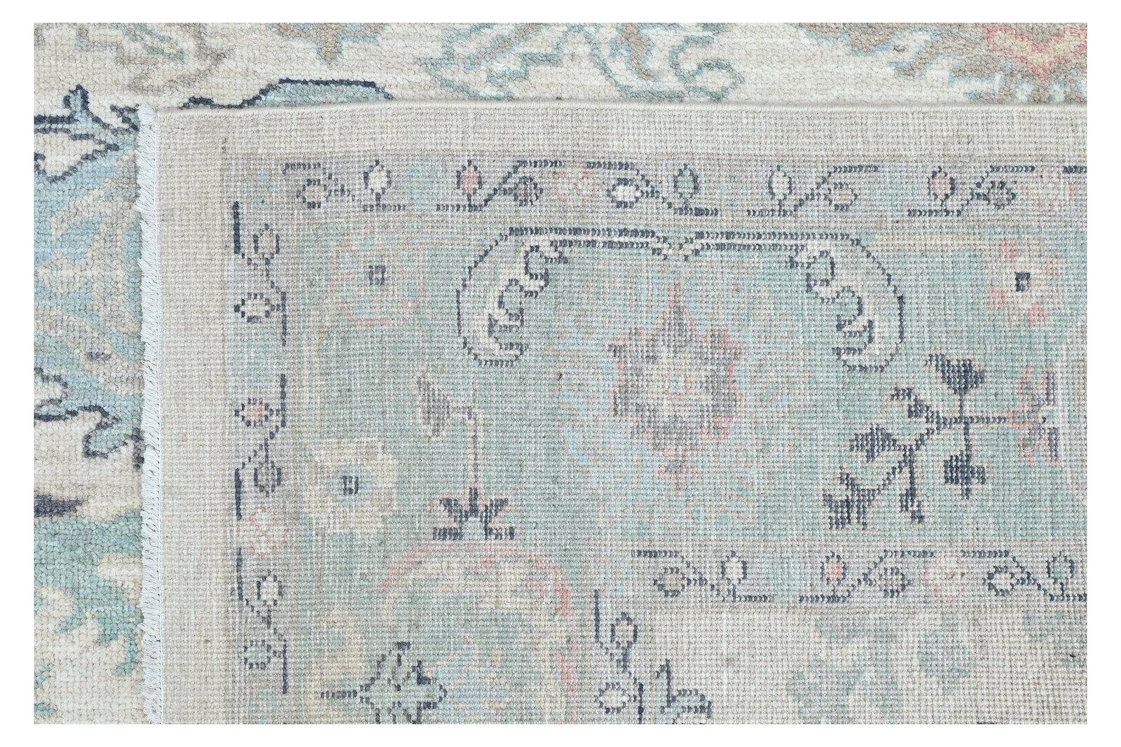 Ushak Wool Weft Hand Knotted Ivory 8x10 - Image 4 of 8
