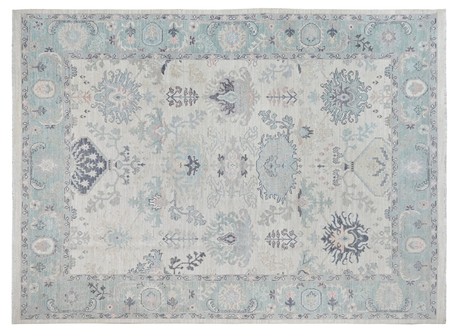 Ushak Wool Weft Hand Knotted Ivory 8x10