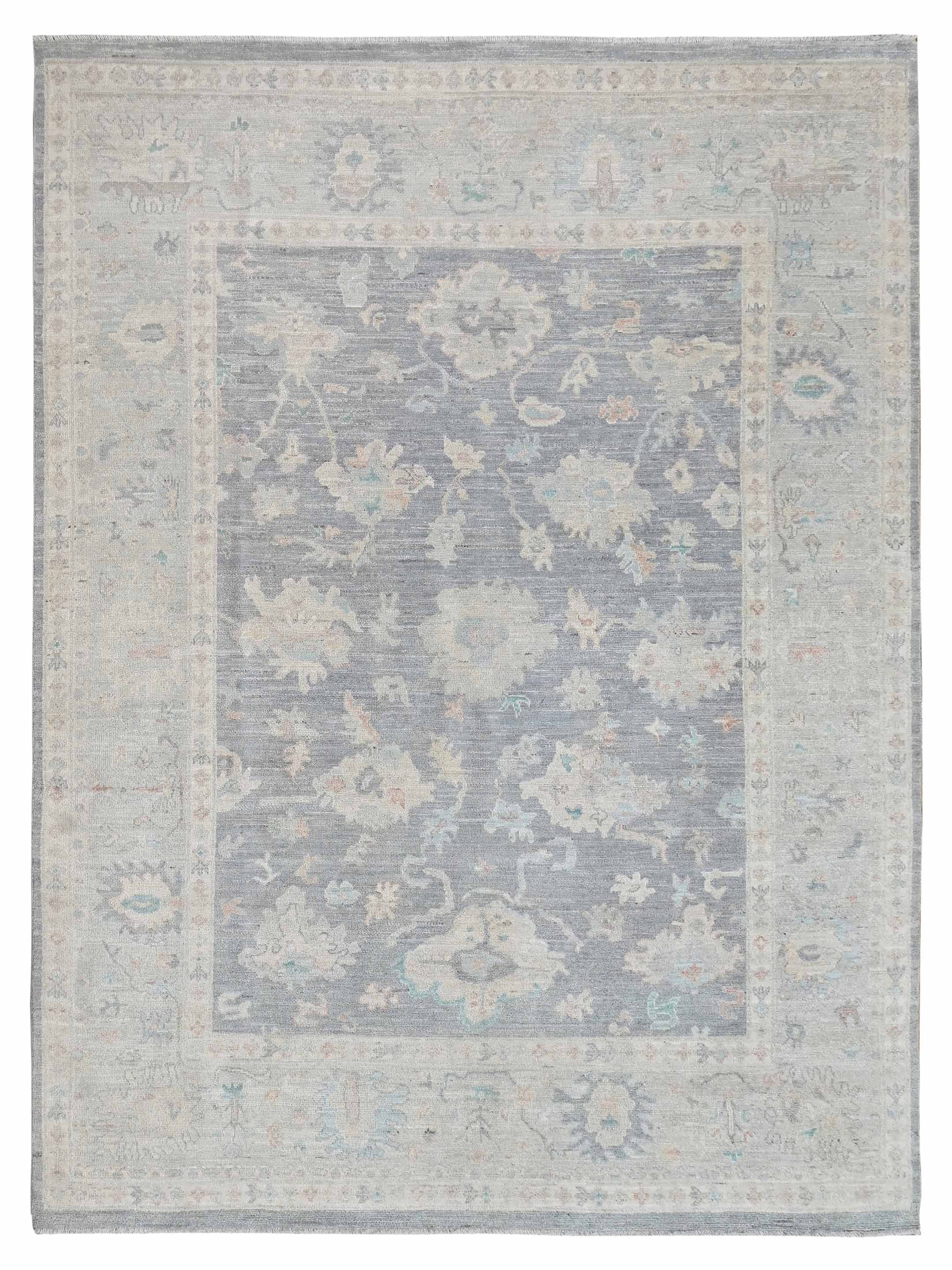 Ushak Wool Weft Hand Knotted Grey 8x10