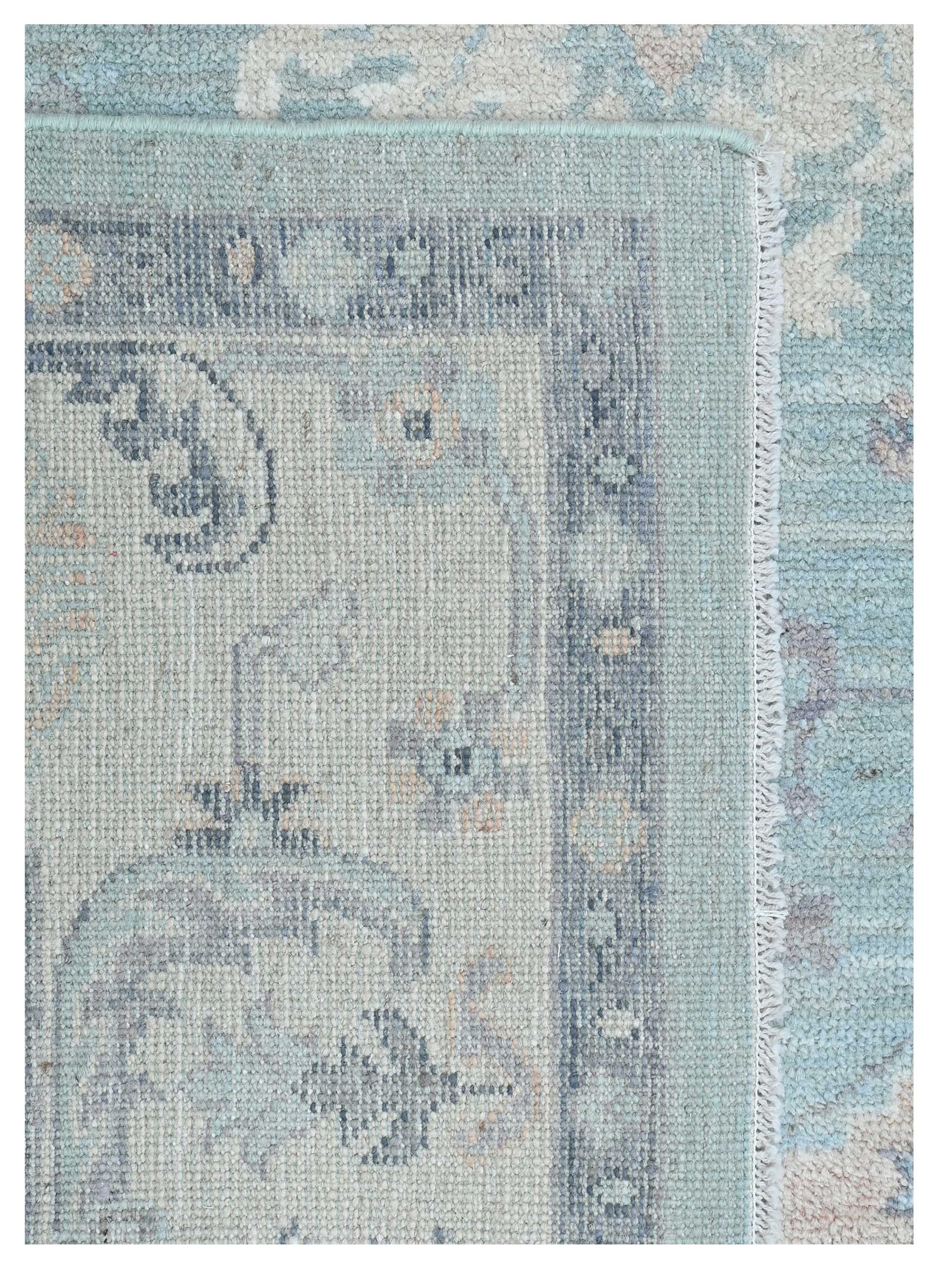 Ushak Wool Weft Hand Knotted Lt.Green 8x10 - Image 4 of 4