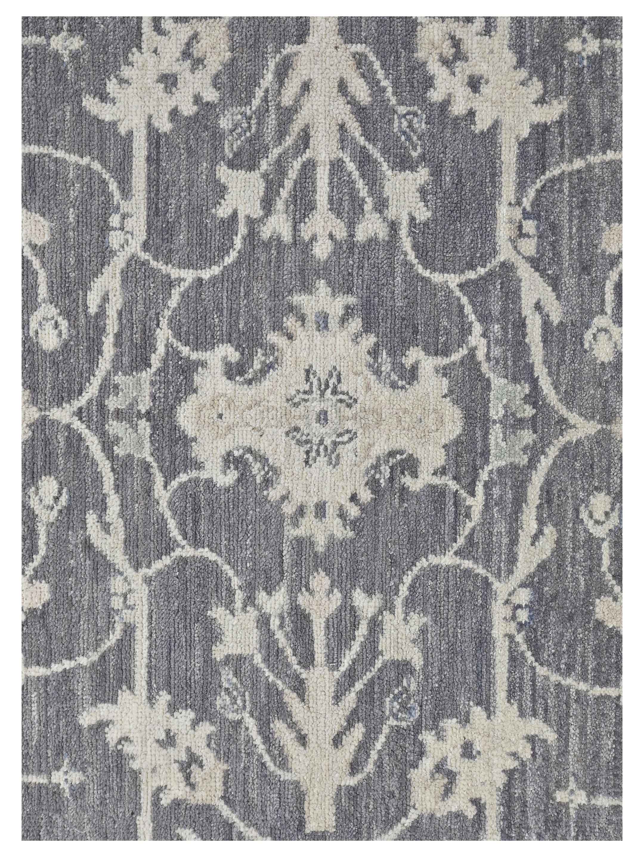 Ushak Wool Weft Hand Knotted D.Grey 8x10 - Image 3 of 4