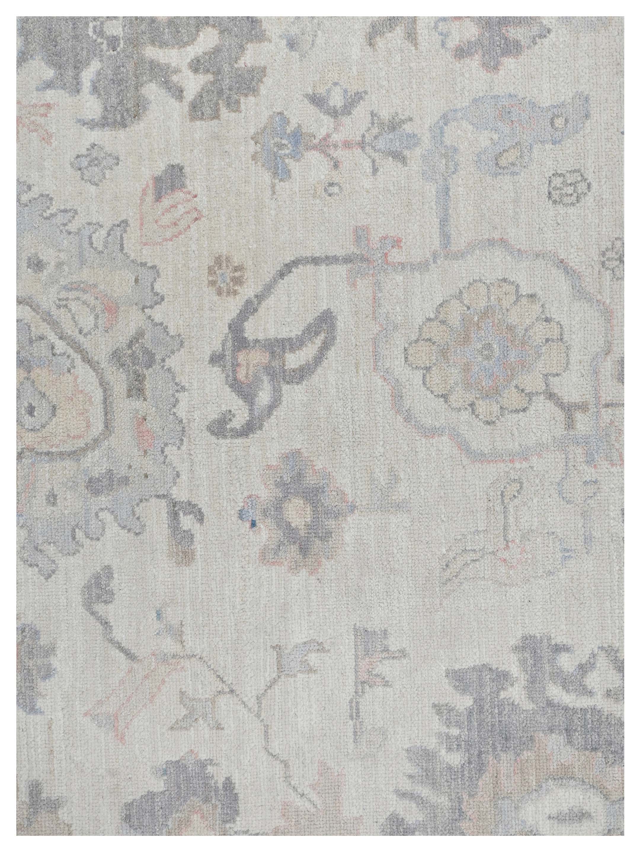 Ushak Wool Weft Hand Knotted Ivory 9x12 - Image 3 of 4