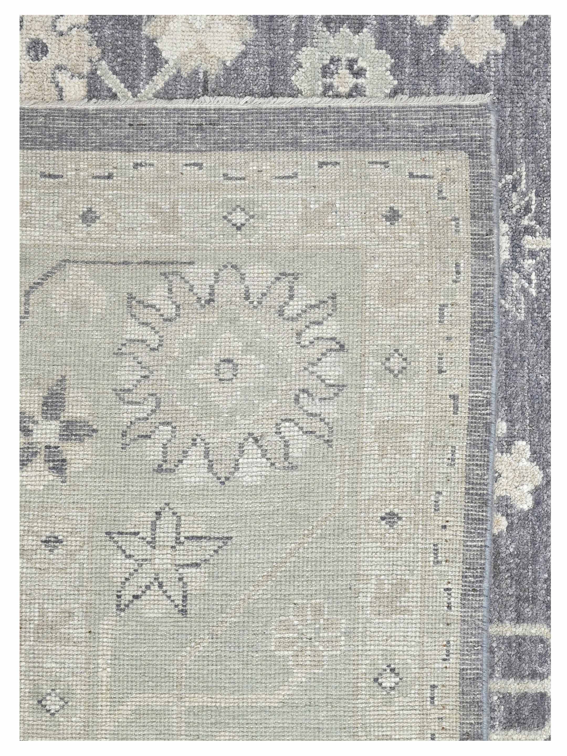 Ushak Wool Weft Hand Knotted Grey 9x12 - Image 4 of 4