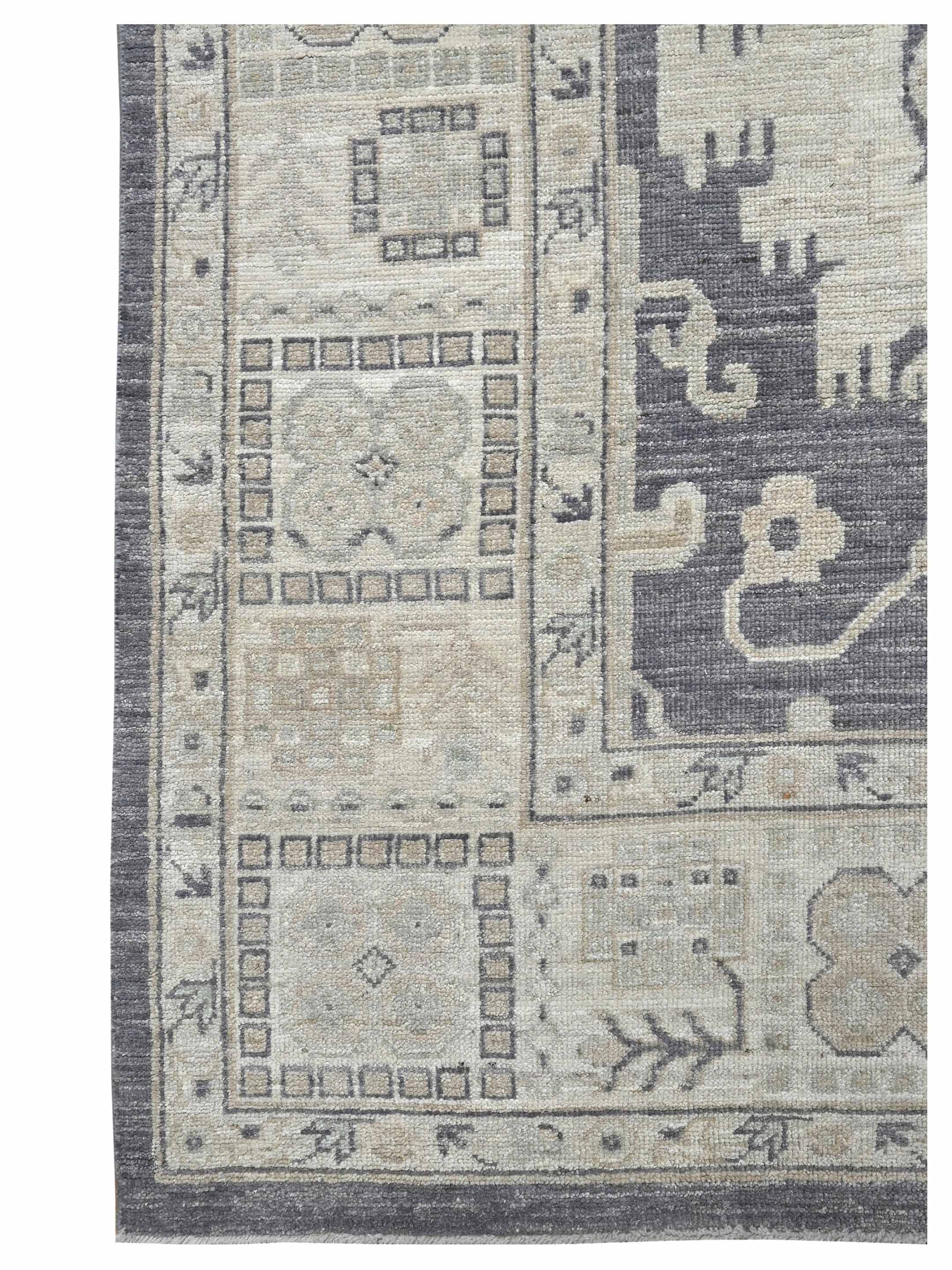 Ushak Wool Weft Hand Knotted Grey 9x12 - Image 2 of 4