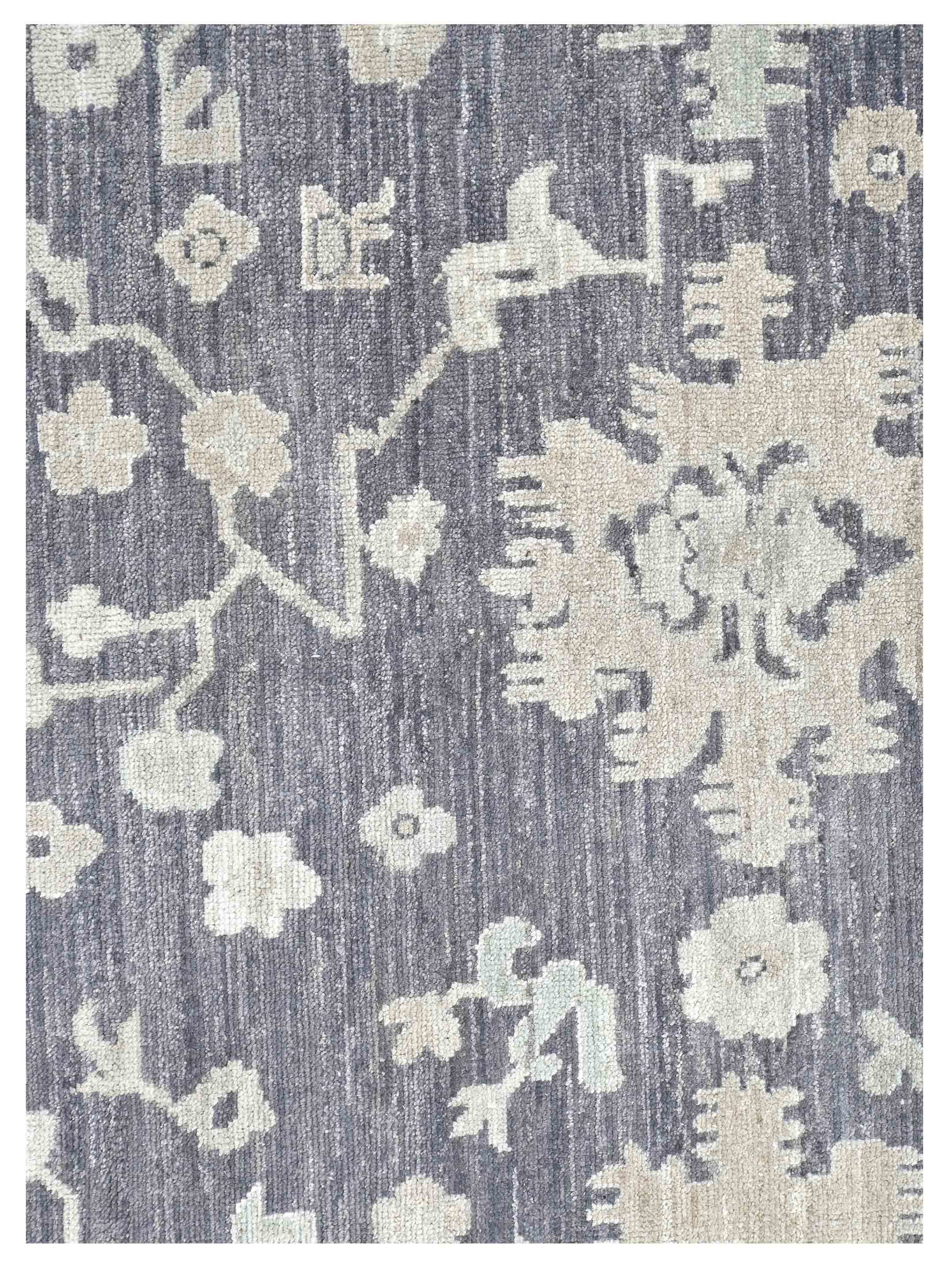 Ushak Wool Weft Hand Knotted Grey 9x12 - Image 3 of 4
