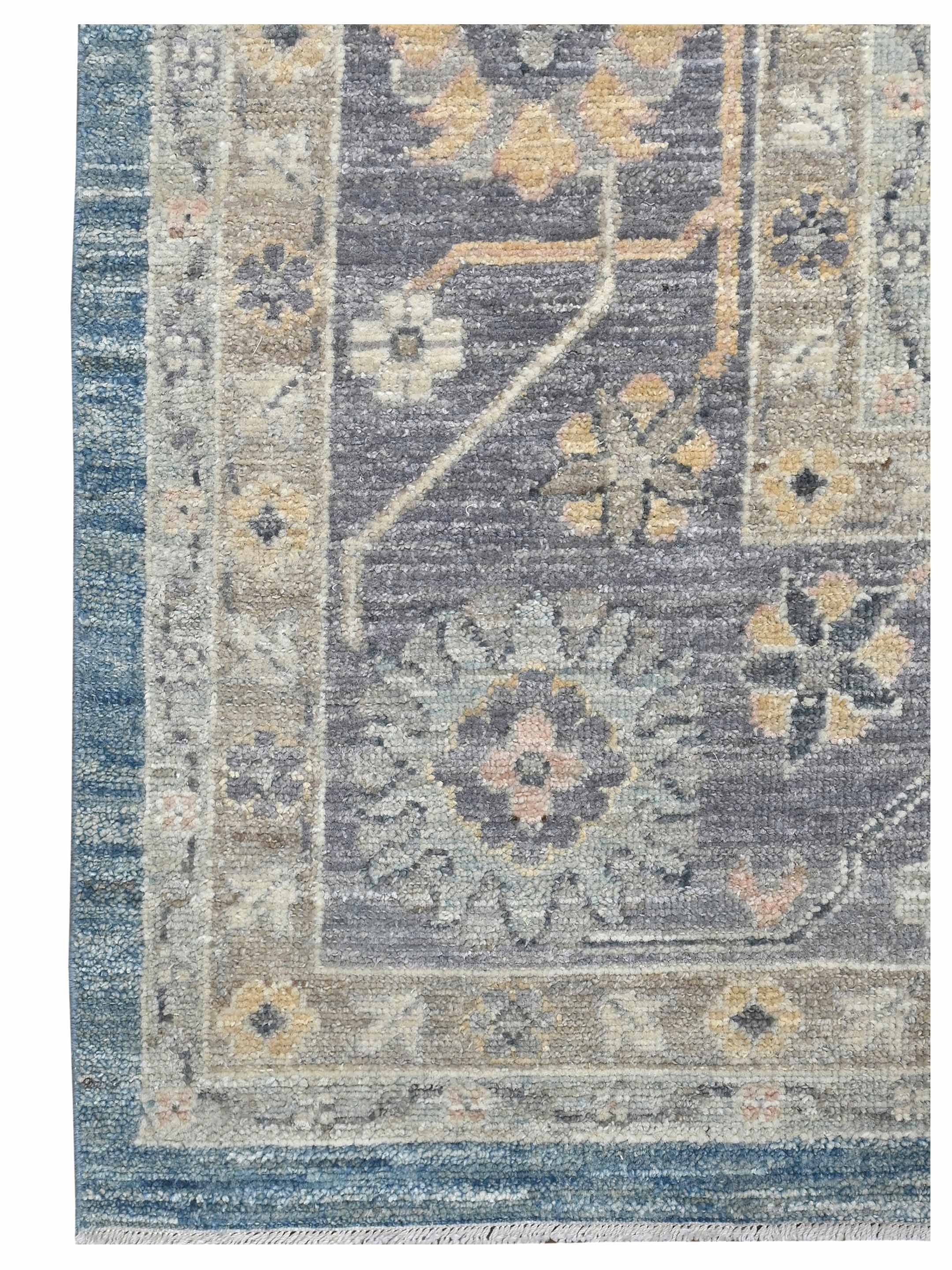 Ushak Wool Weft Hand Knotted Blue 9x12 - Image 2 of 4