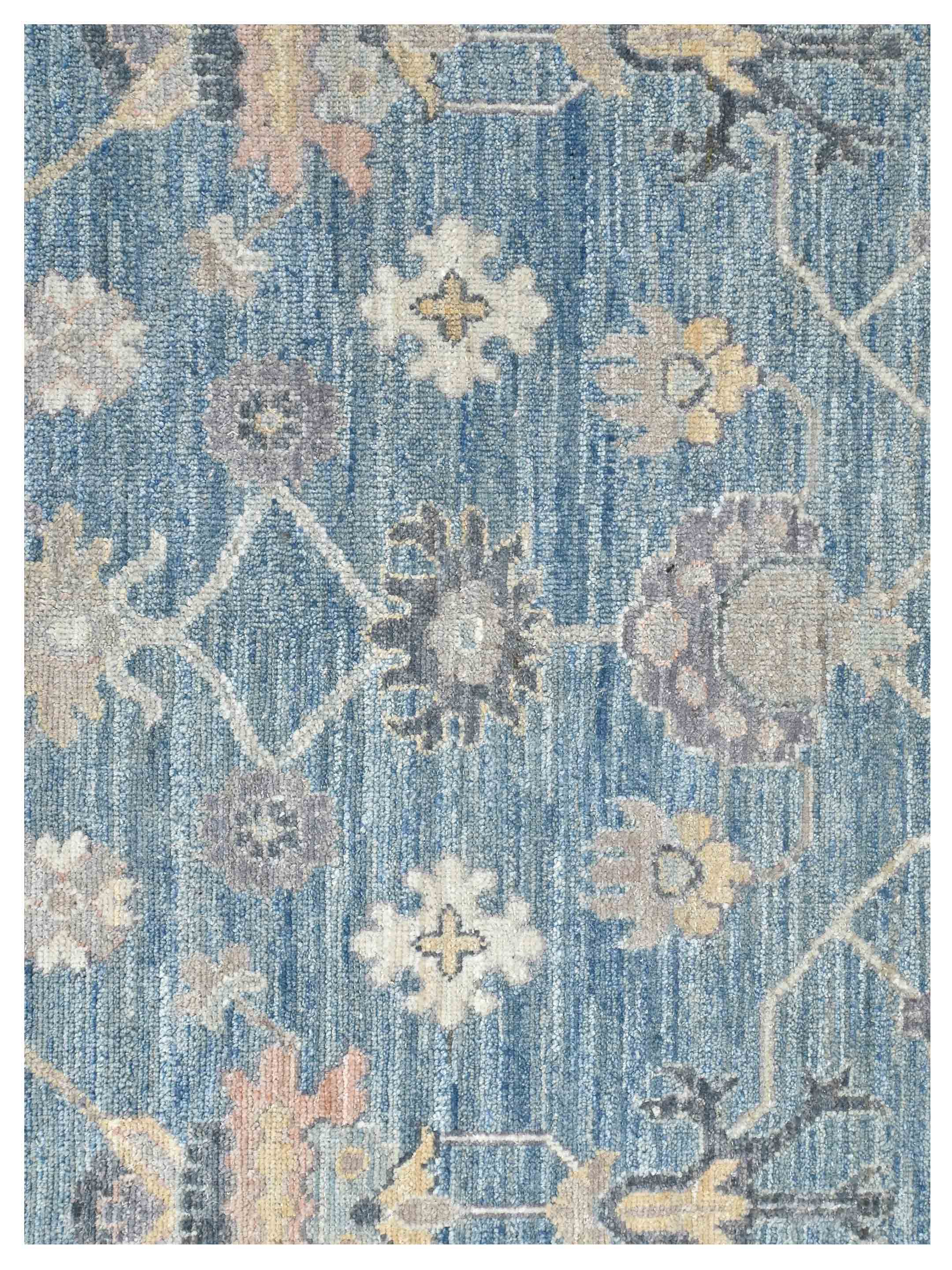 Ushak Wool Weft Hand Knotted Blue 9x12 - Image 3 of 4