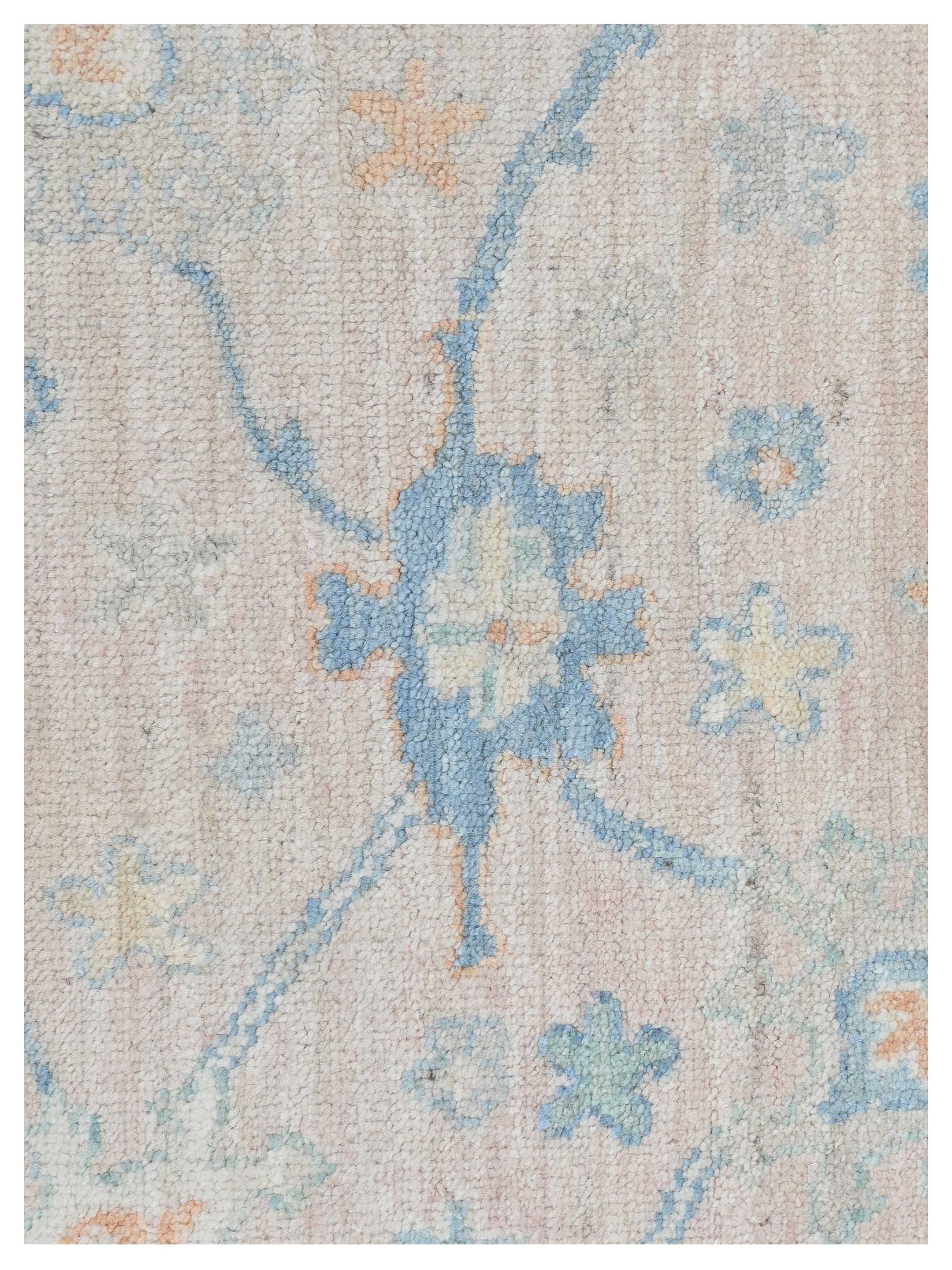 Ushak Wool Weft Hand Knotted Pink 5x5 - Image 3 of 4