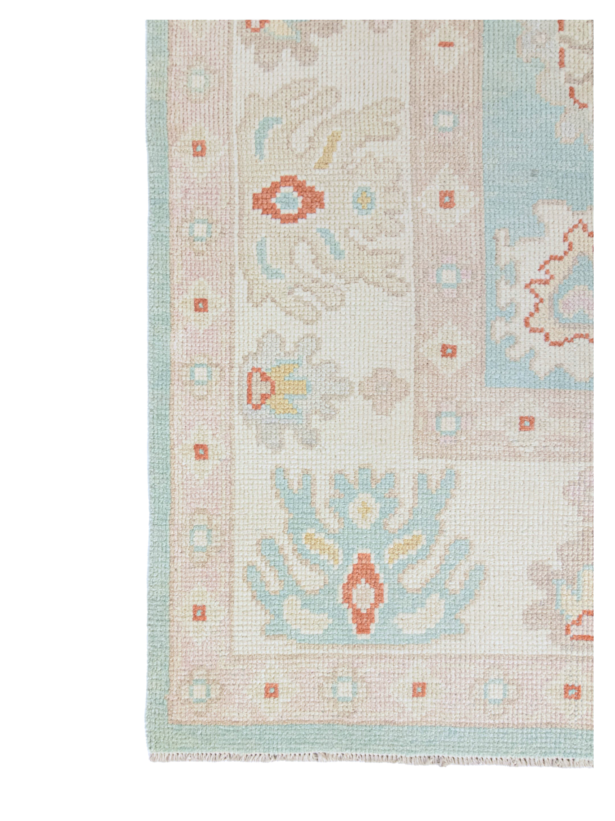 Ushak Hand Knotted Teal 8x10 - Image 2 of 4