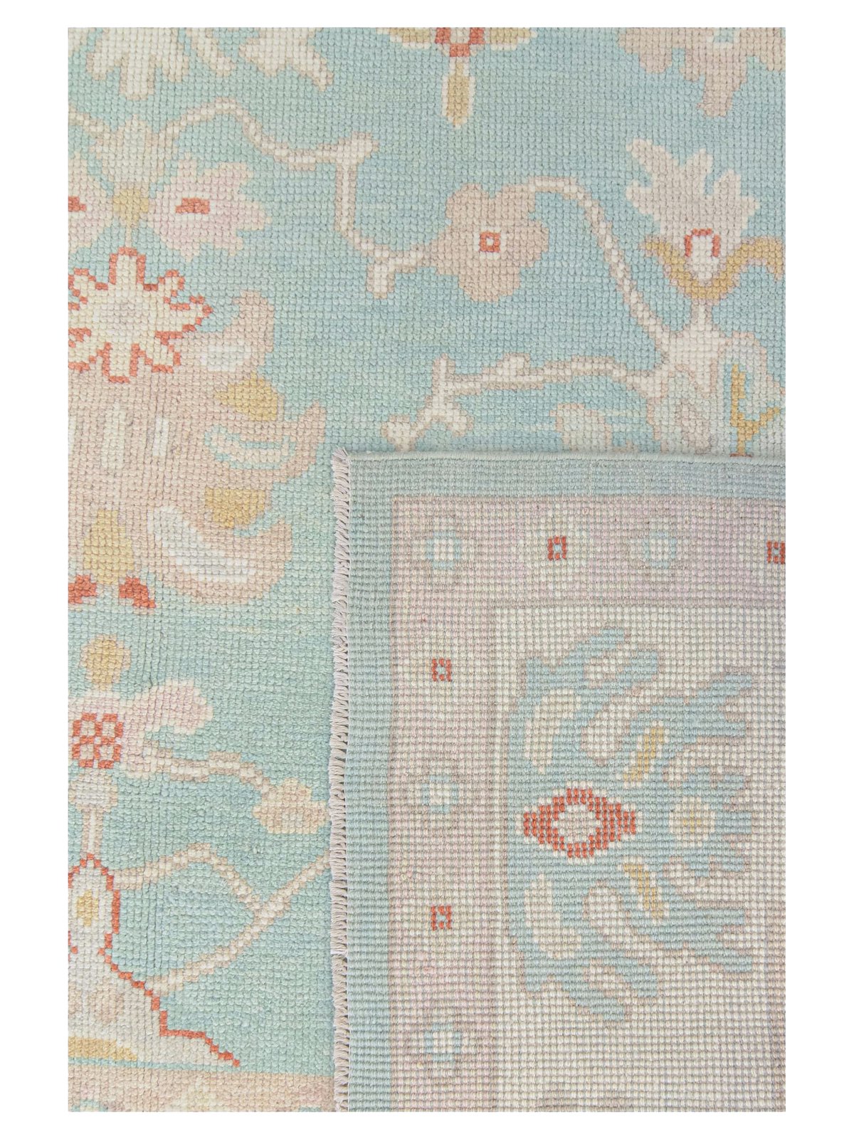 Ushak Hand Knotted Teal 8x10 - Image 4 of 4