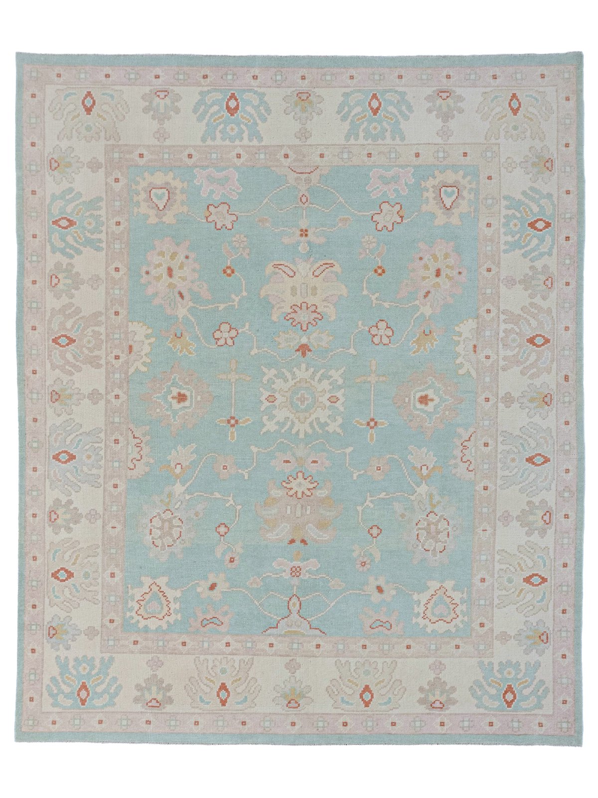 Ushak Hand Knotted Teal 8x10