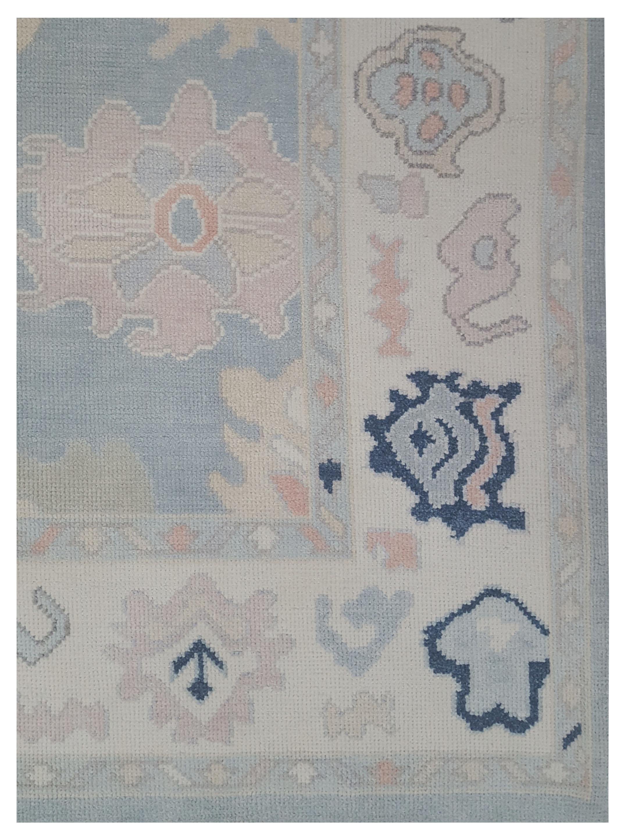 Ushak Hand Knotted Lt.Blue 8x10 - Image 5 of 6