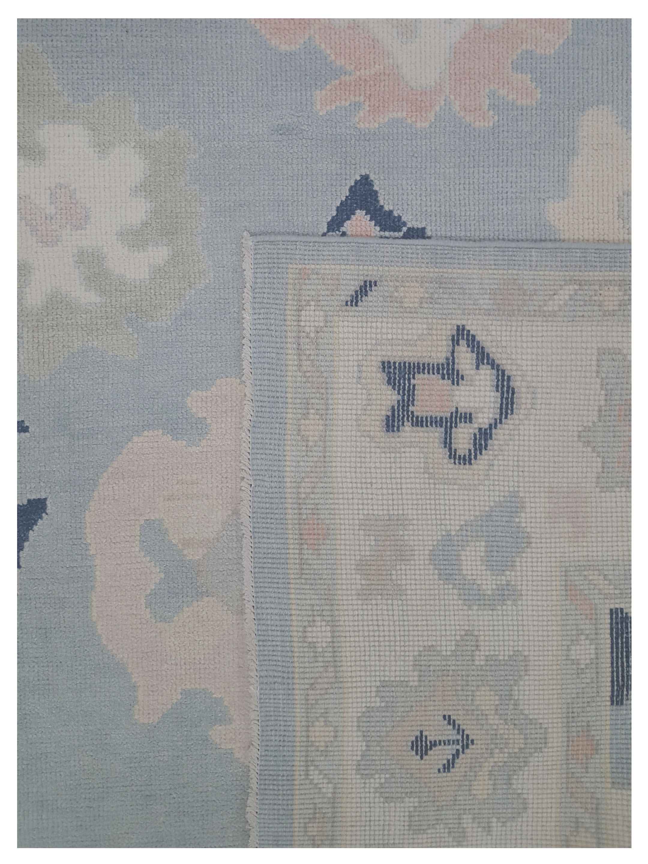 Ushak Hand Knotted Lt.Blue 8x10 - Image 6 of 6