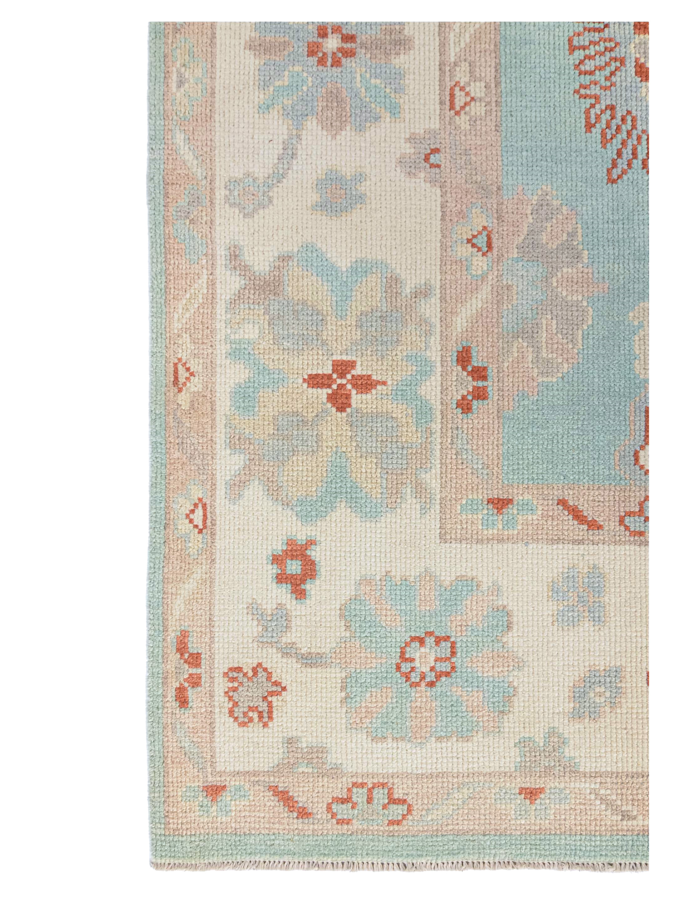 Ushak Hand Knotted Teal 8x10 - Image 2 of 4