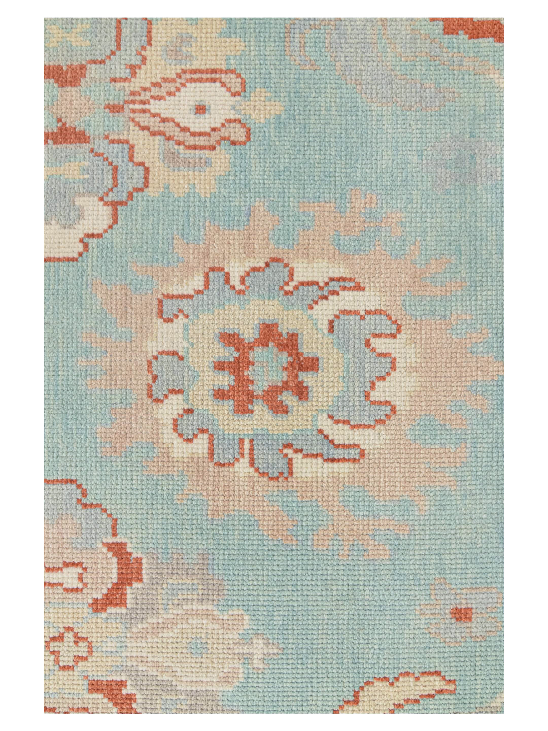 Ushak Hand Knotted Teal 8x10 - Image 3 of 4