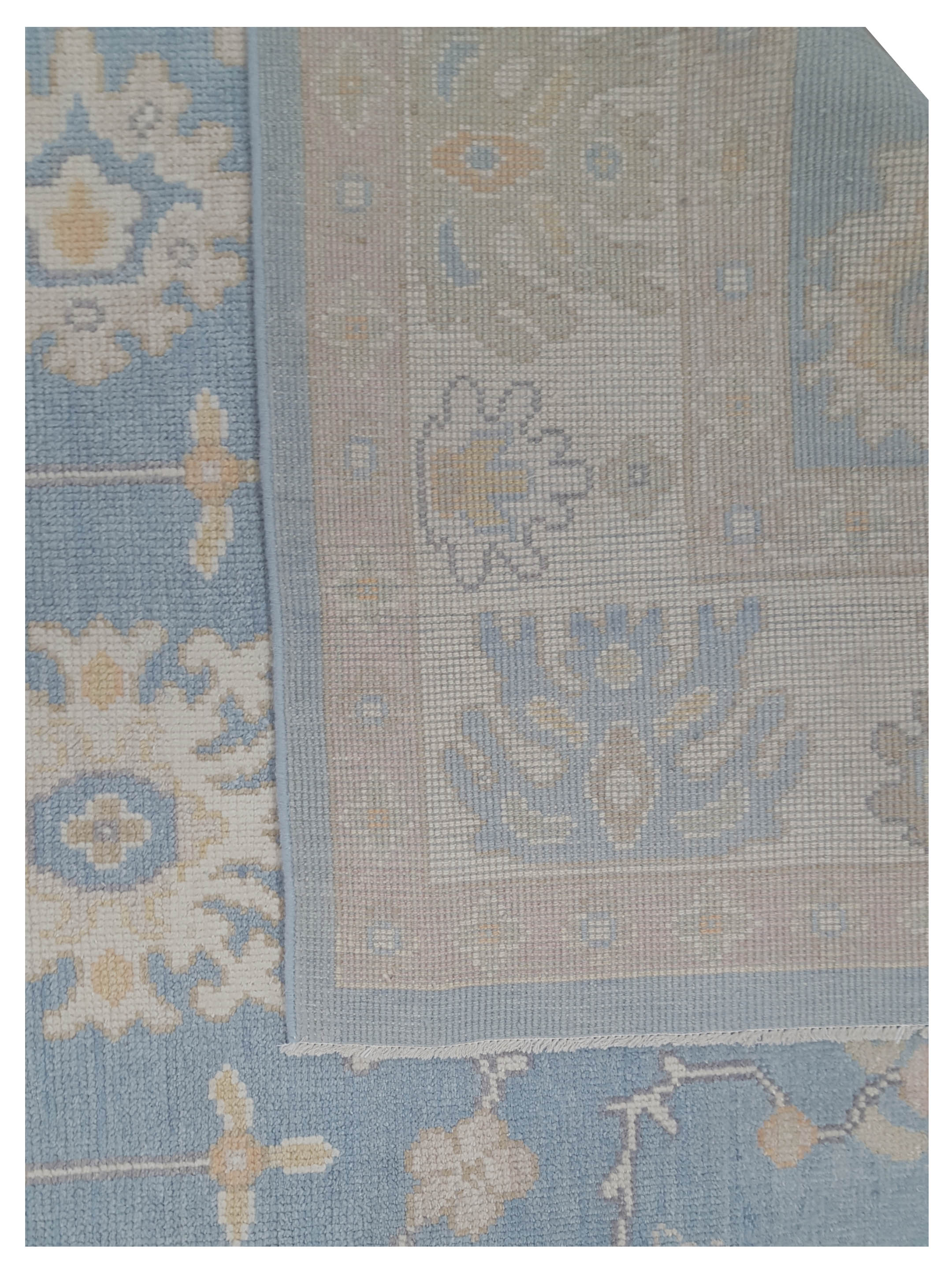 Ushak Hand Knotted Blue 8x10 - Image 3 of 4