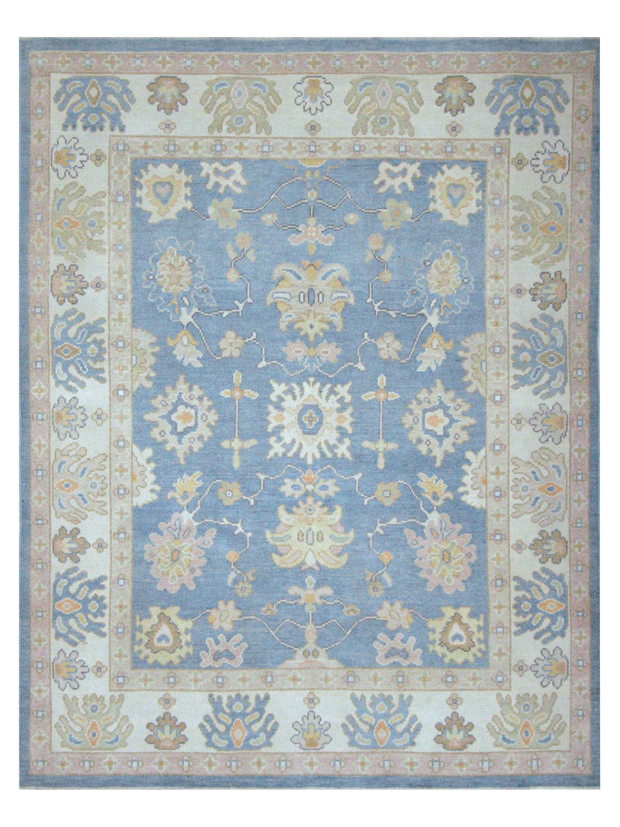 Ushak Hand Knotted Blue 8x10