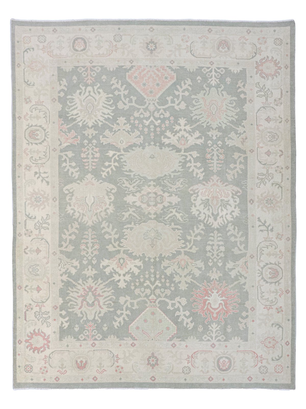 Ushak Hand Knotted Grey 9x12