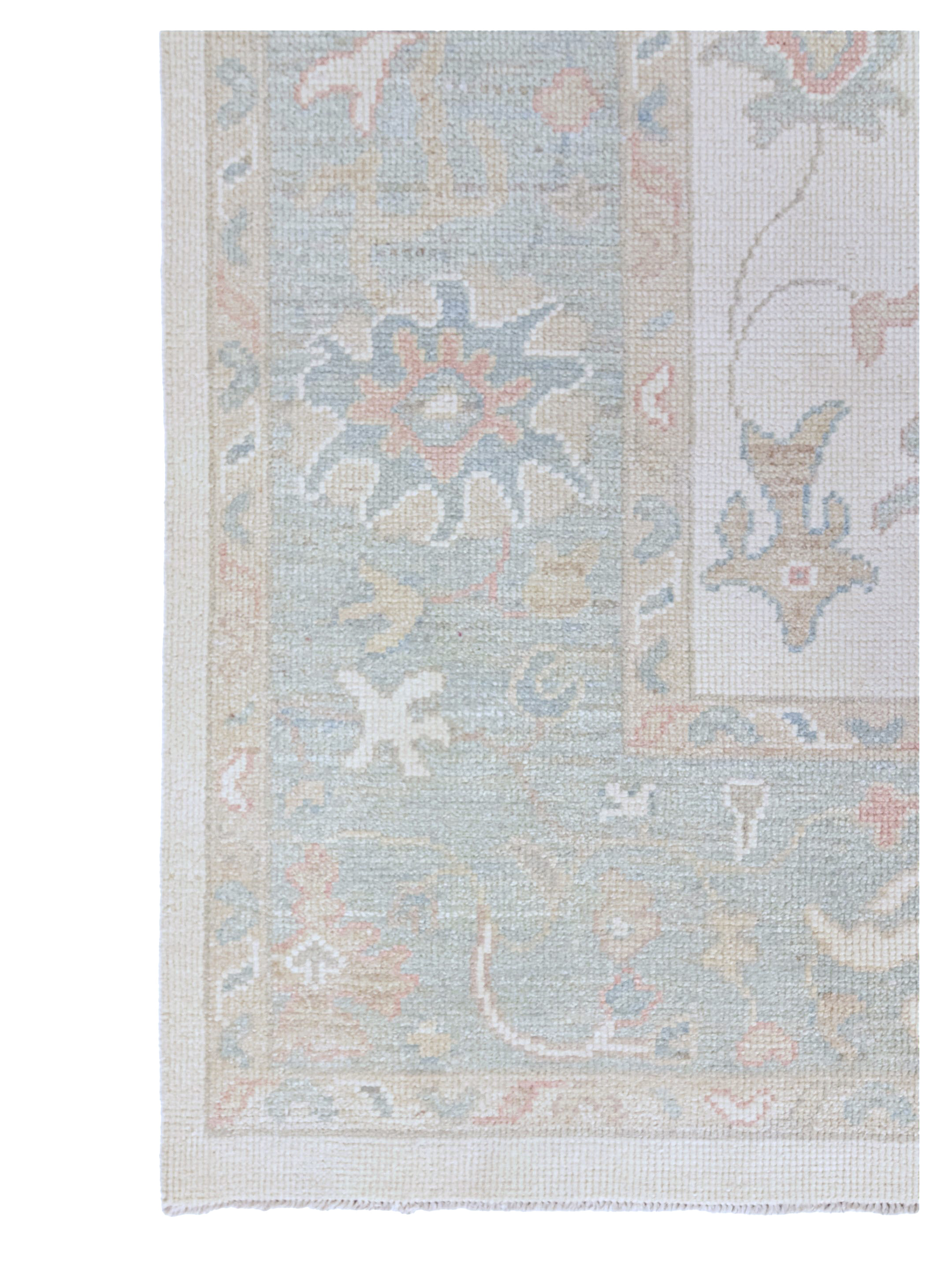 Ushak Hand Knotted Ivory 9x12 - Image 2 of 4