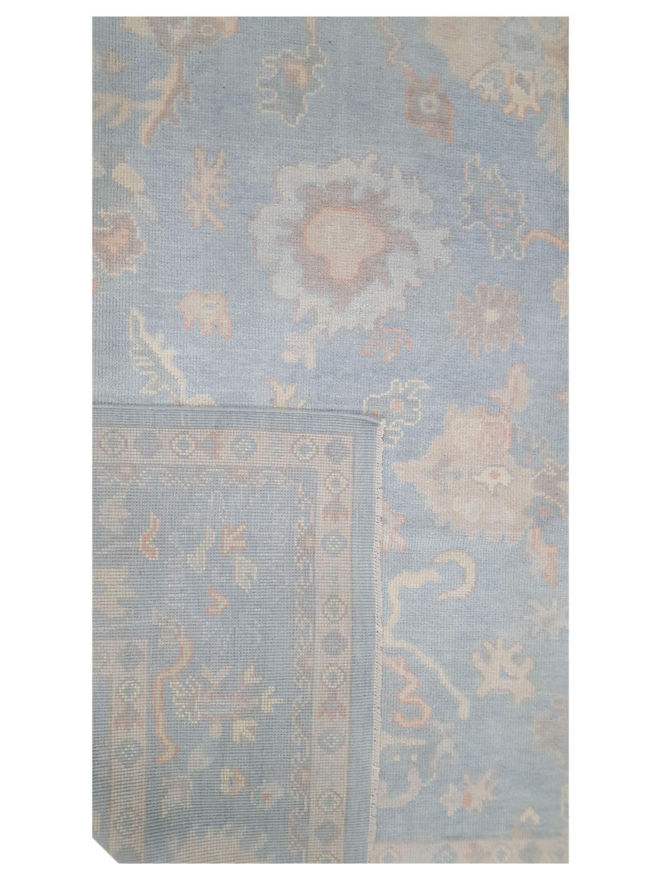 Ushak Hand Knotted Sky Blue 9x12 - Image 3 of 4
