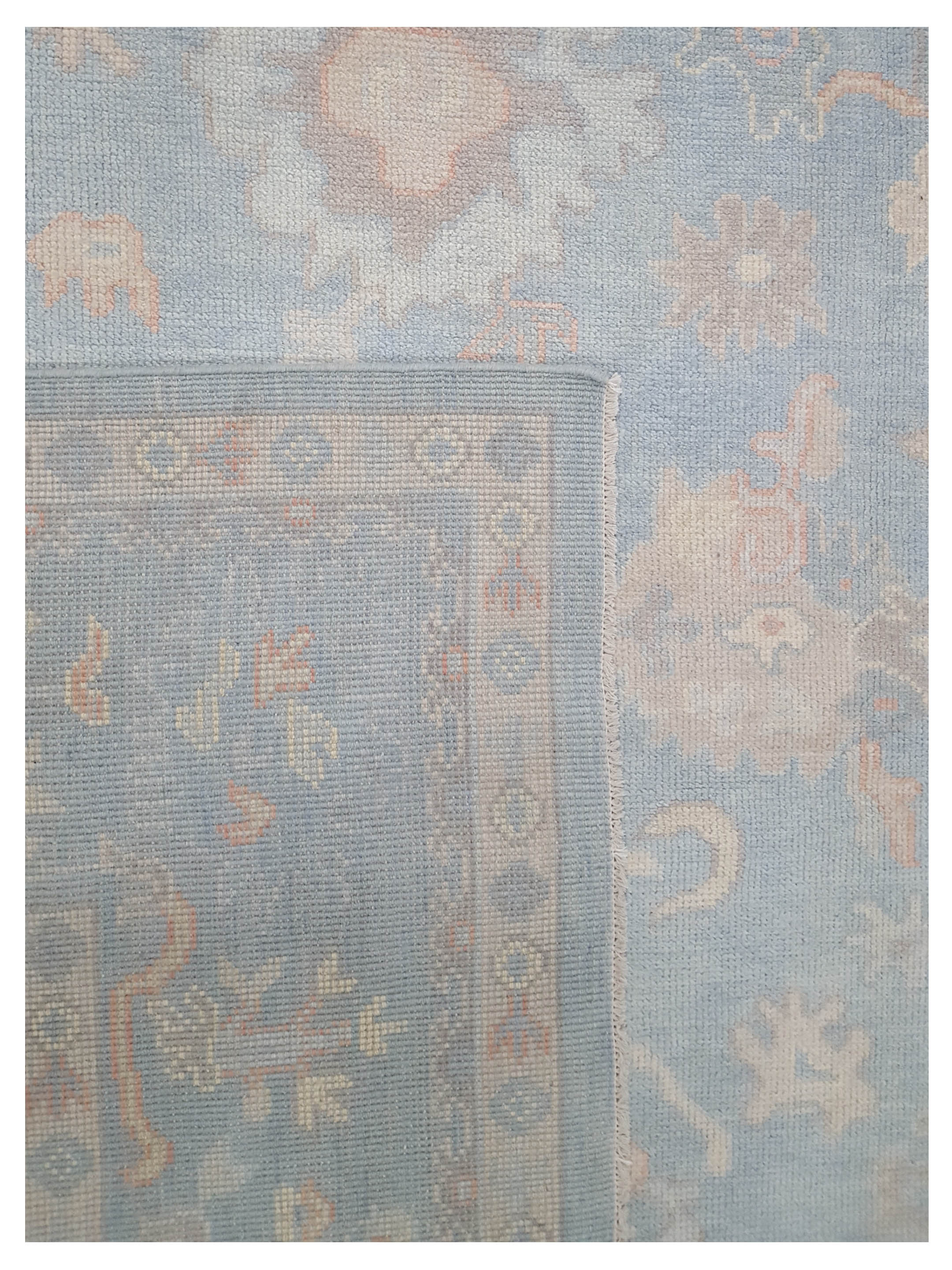 Ushak Hand Knotted Sky Blue 9x12 - Image 4 of 4