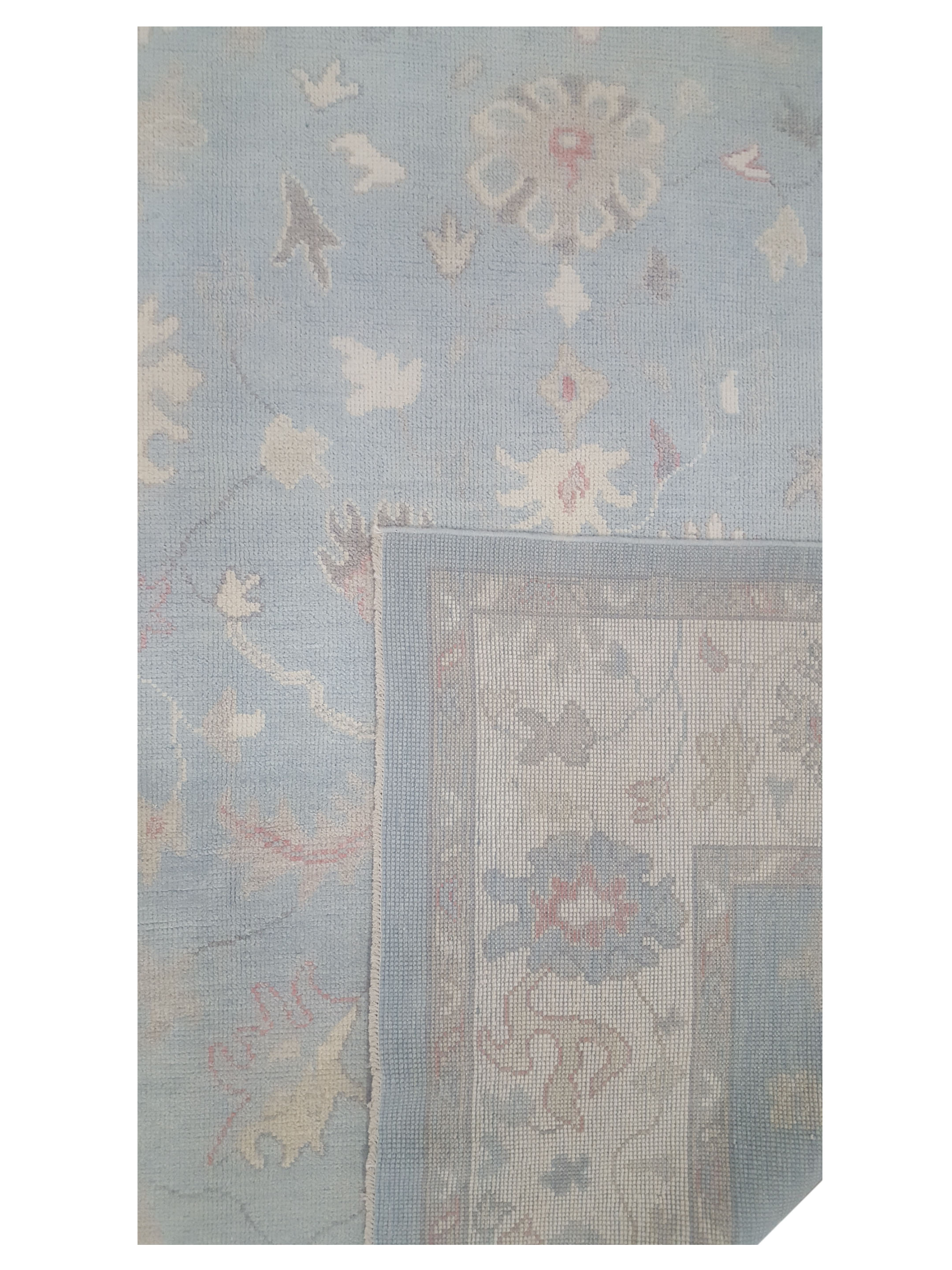 Ushak Hand Knotted Sky Blue 9x12 - Image 3 of 4