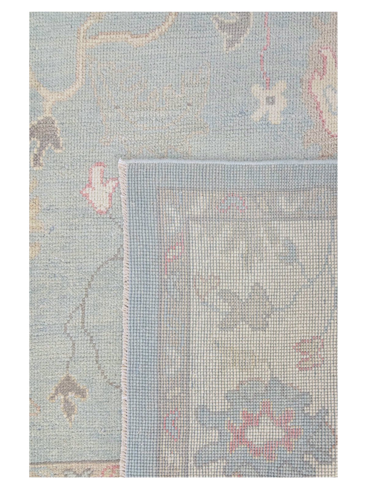 Ushak Hand Knotted Sky Blue 9x12 - Image 4 of 4