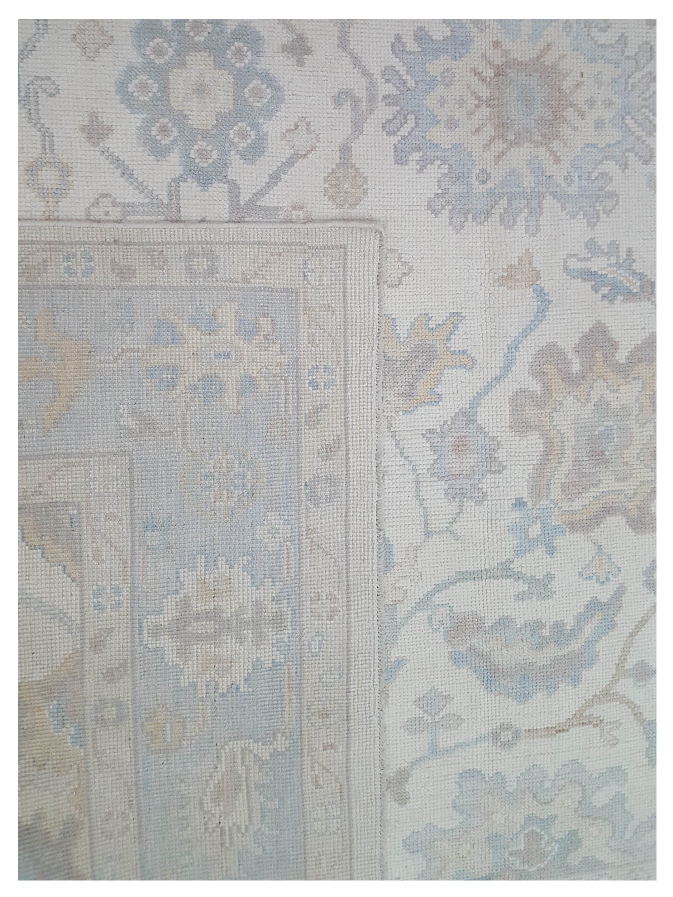 Ushak Hand Knotted Ivory 9x12 - Image 3 of 4