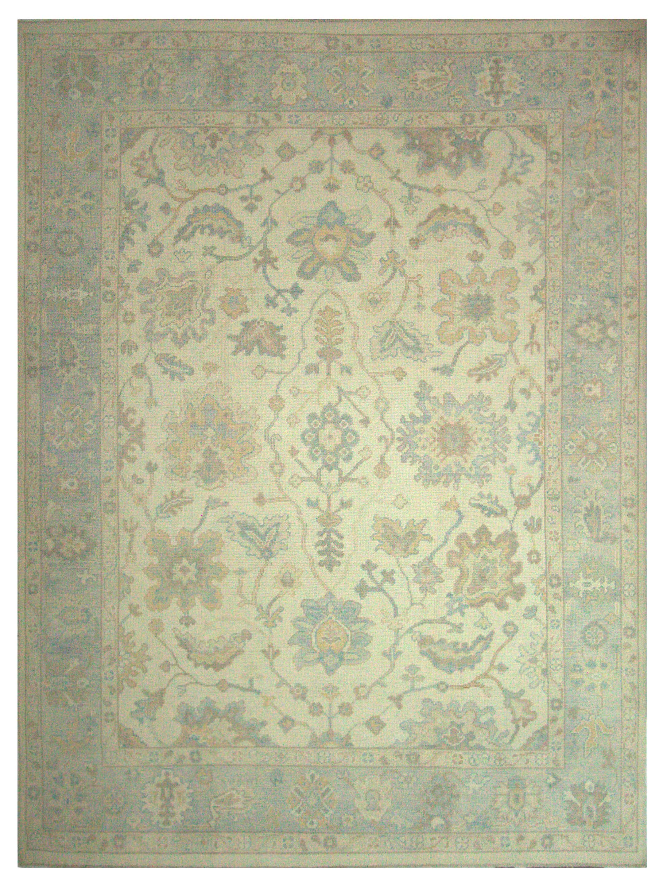 Ushak Hand Knotted Ivory 9x12