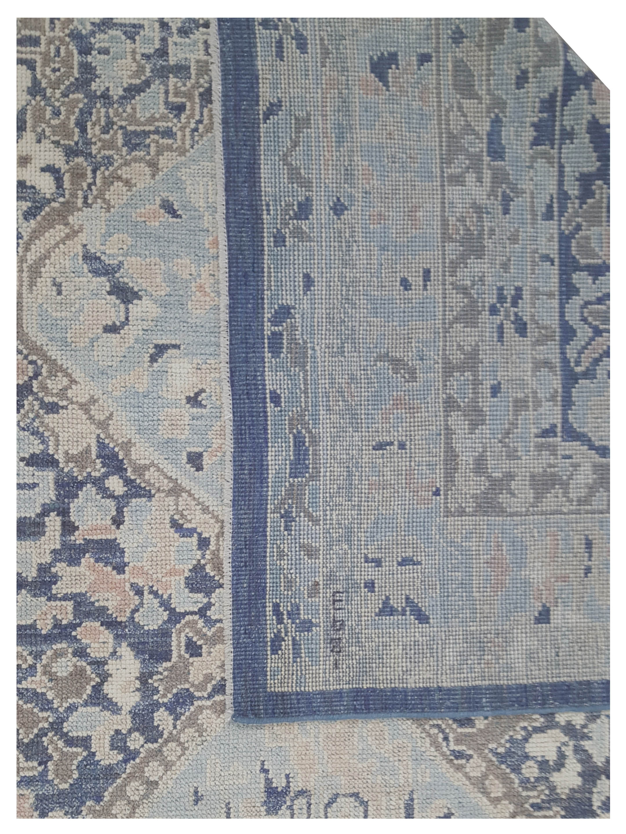 Ushak Hand Knotted Navy 9x12 - Image 3 of 4