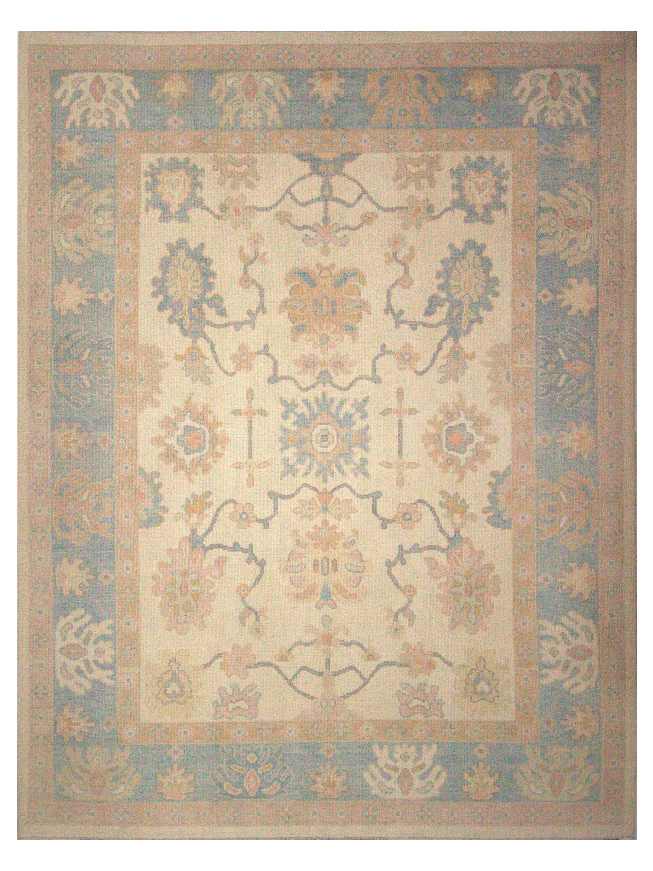 Ushak Hand Knotted Ivory 9x12