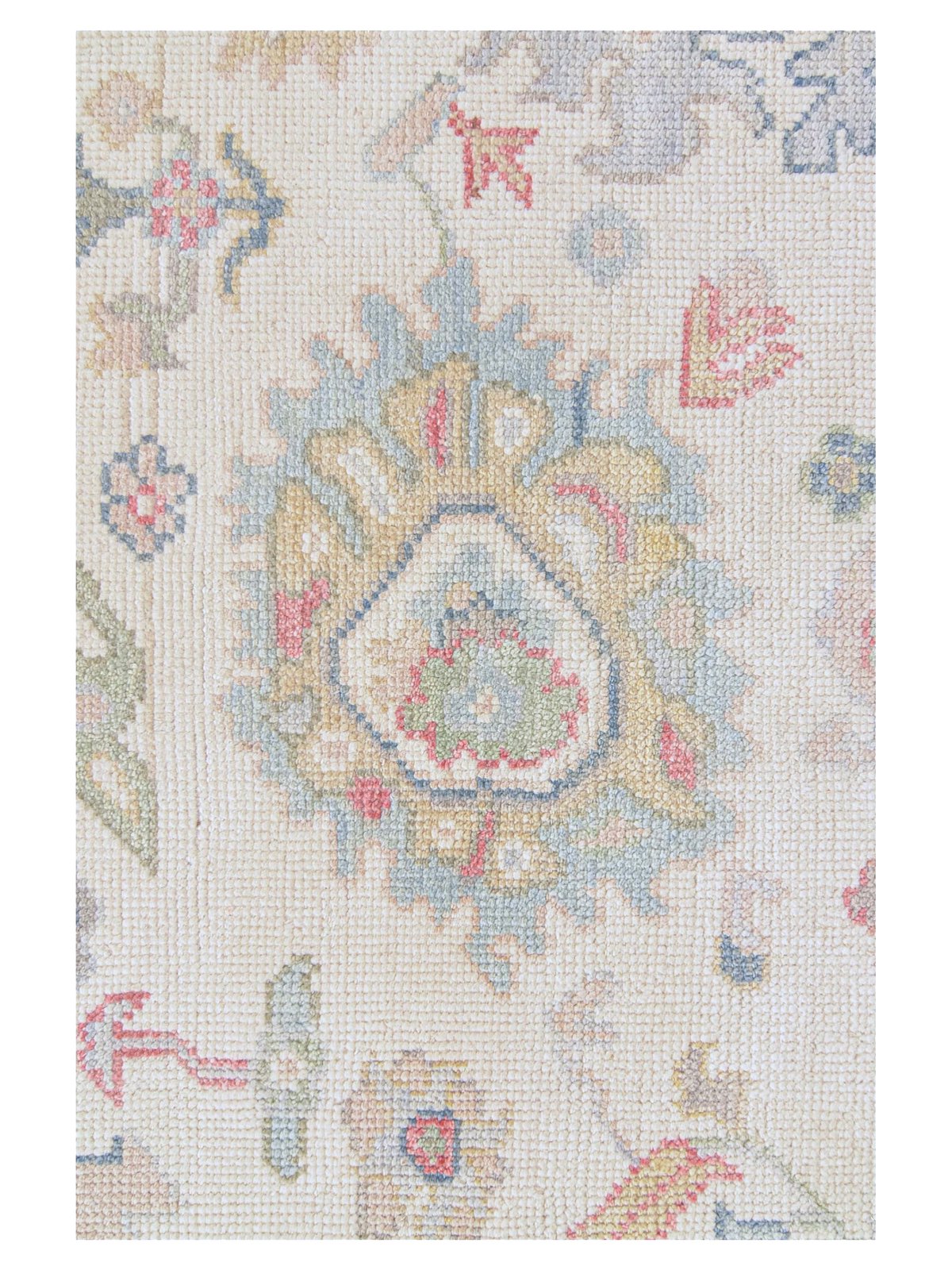 Ushak Hand Knotted Ivory 9x12 - Image 3 of 4