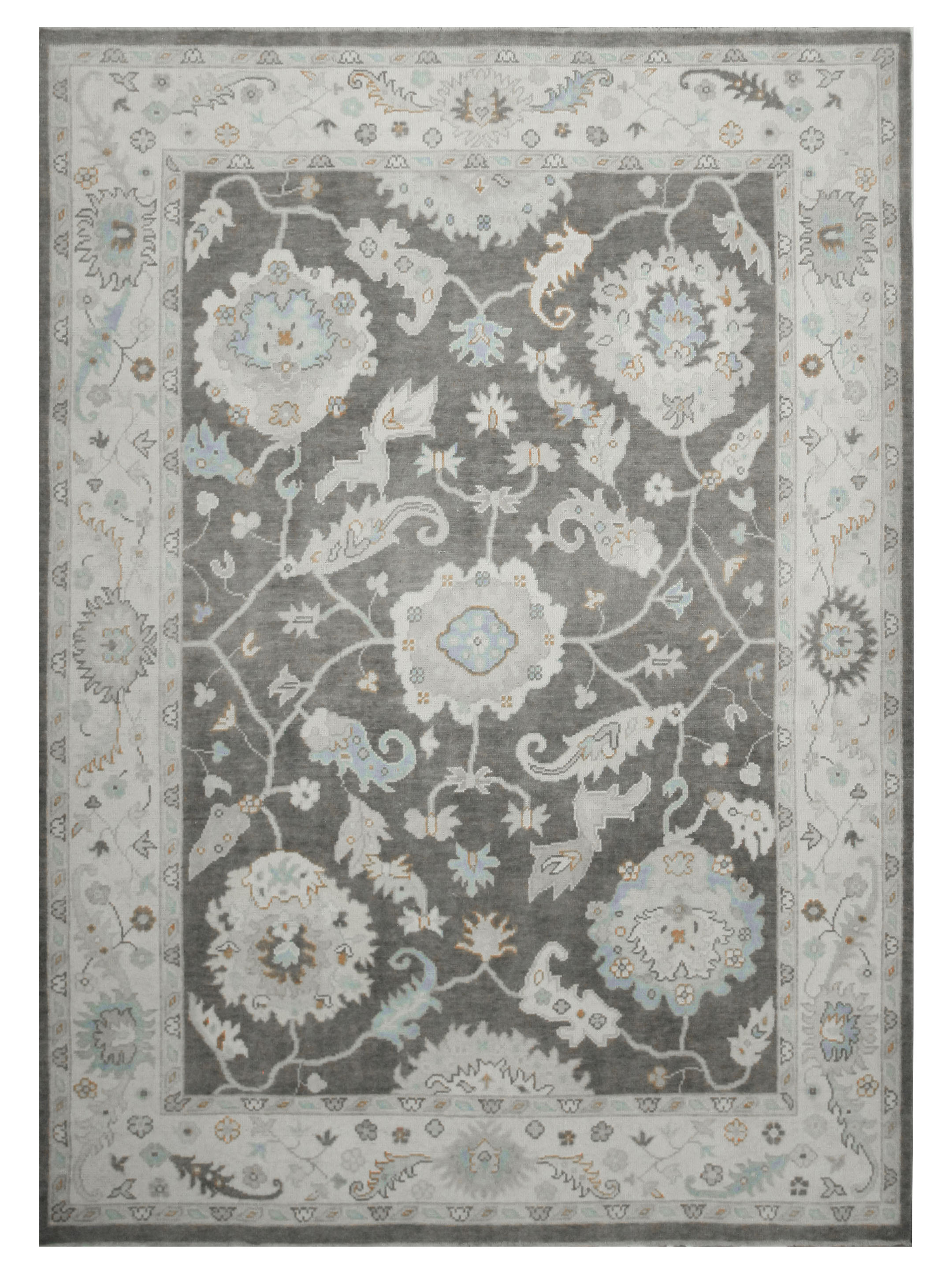 Ushak Hand Knotted Lt.Brown 9x12