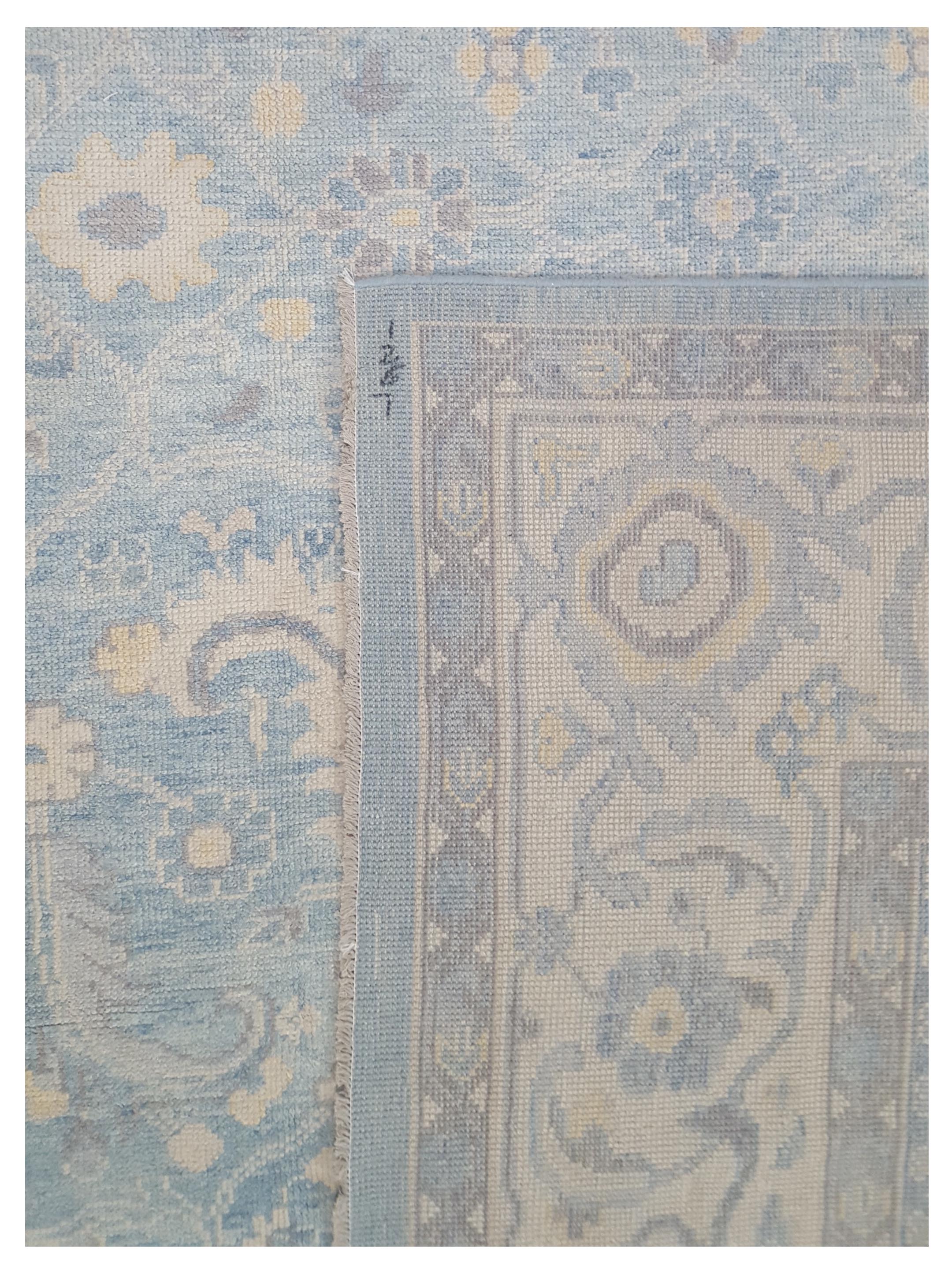 Ushak Hand Knotted Sky Blue 10x14 - Image 3 of 5