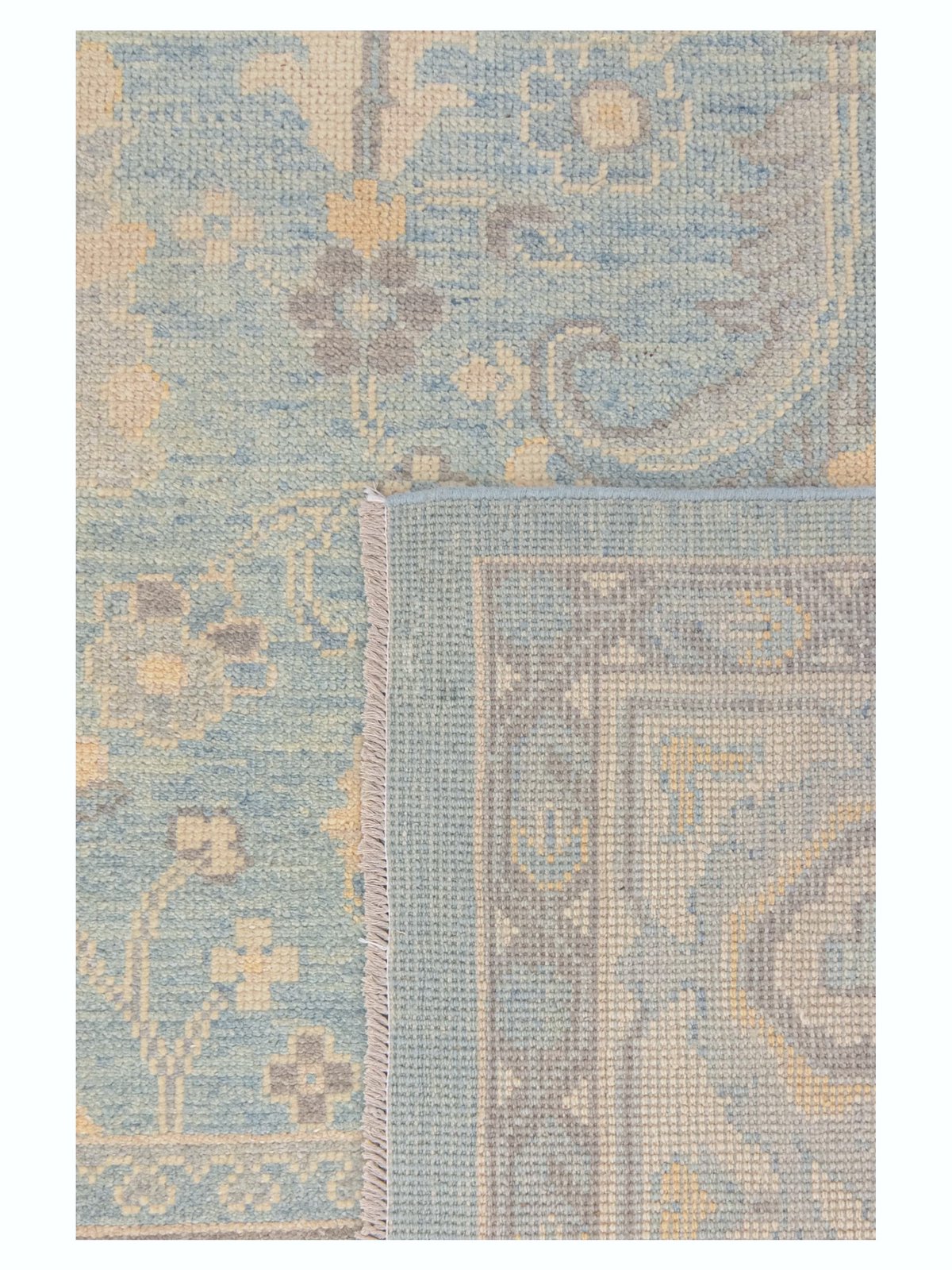Ushak Hand Knotted Sky Blue 10x14 - Image 4 of 5