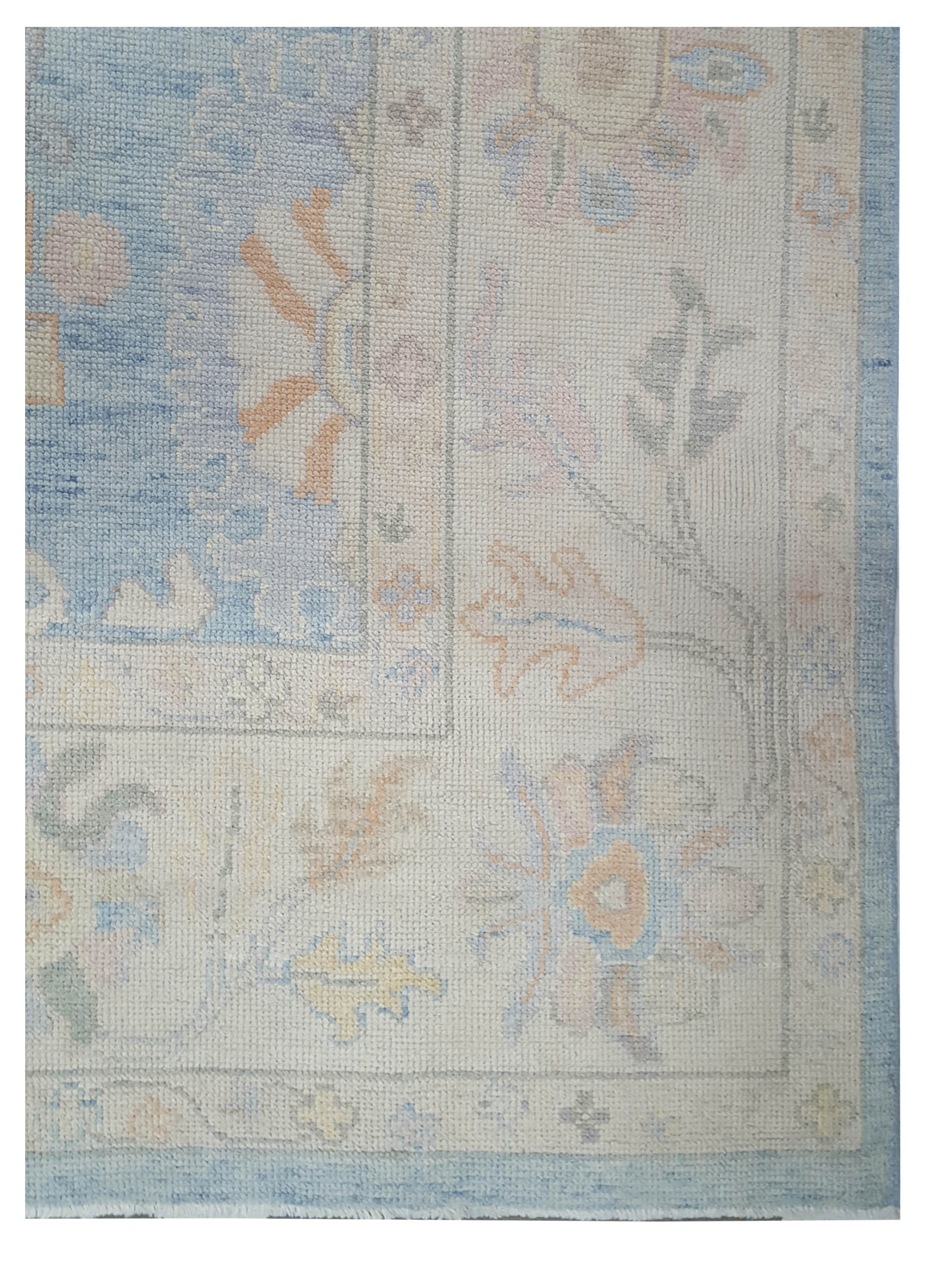 Ushak Hand Knotted Sky Blue 10x14 - Image 2 of 5
