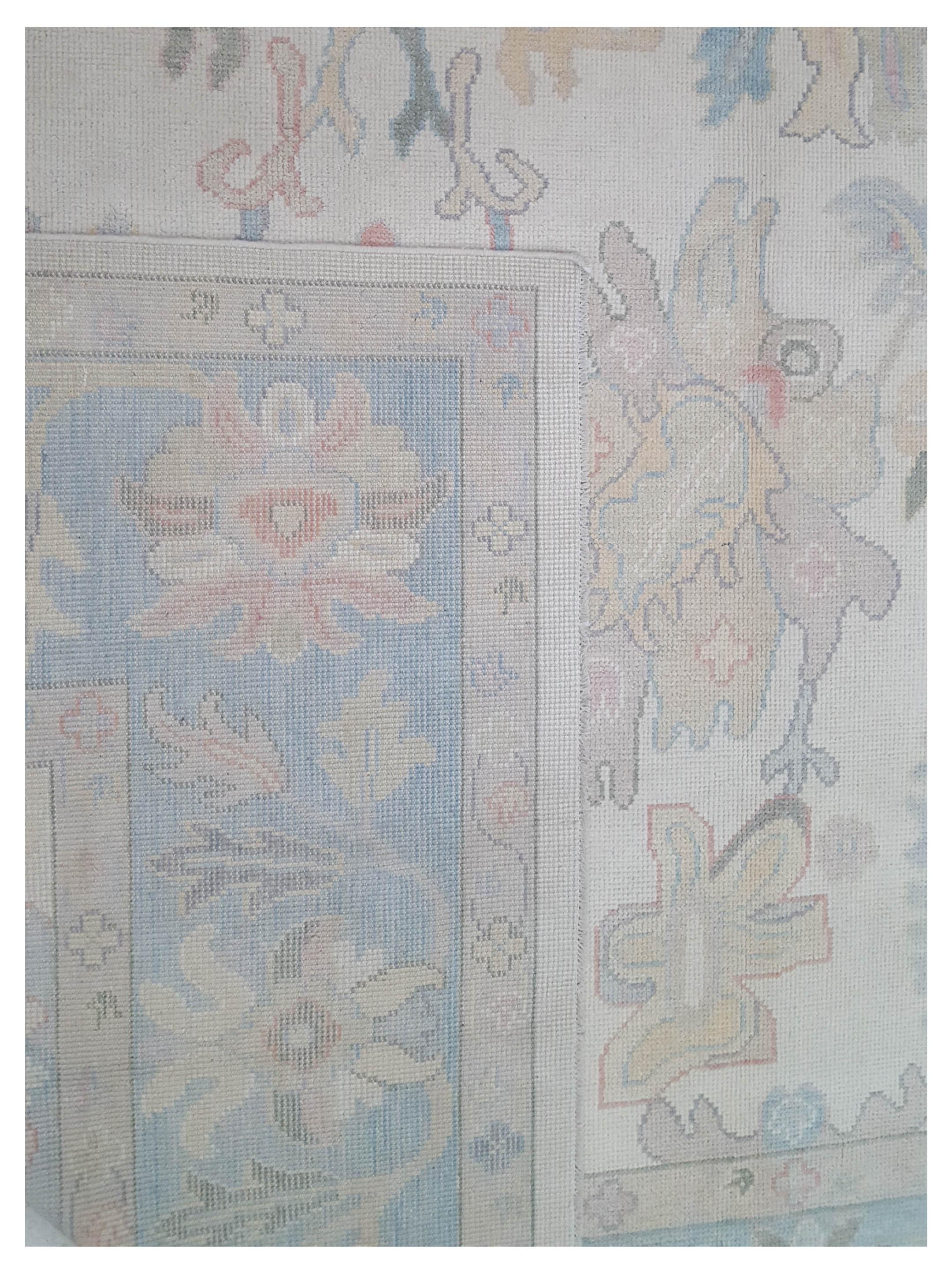 Ushak Hand Knotted Ivory 10x14 - Image 3 of 4