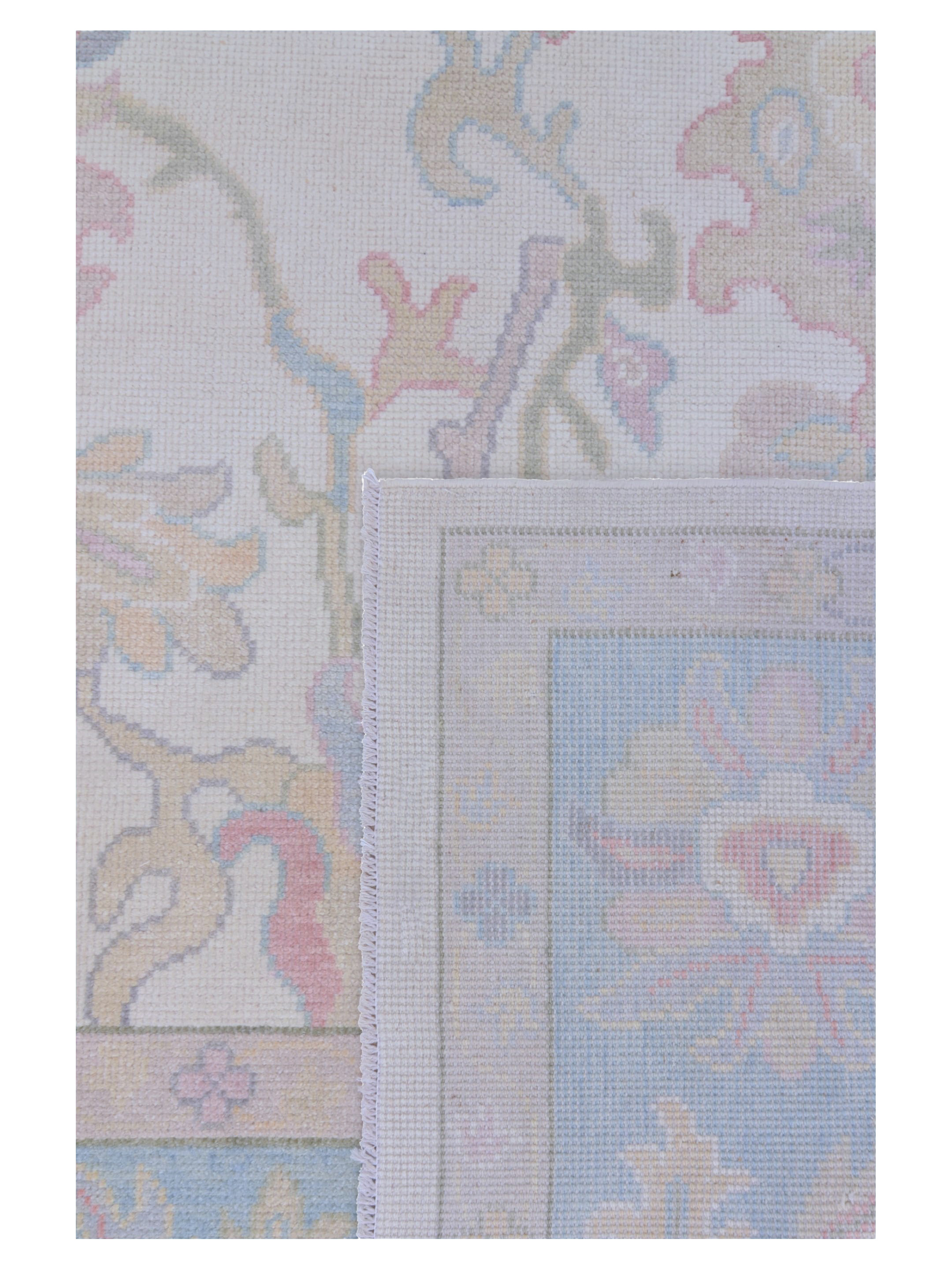 Ushak Hand Knotted Ivory 10x14 - Image 4 of 4
