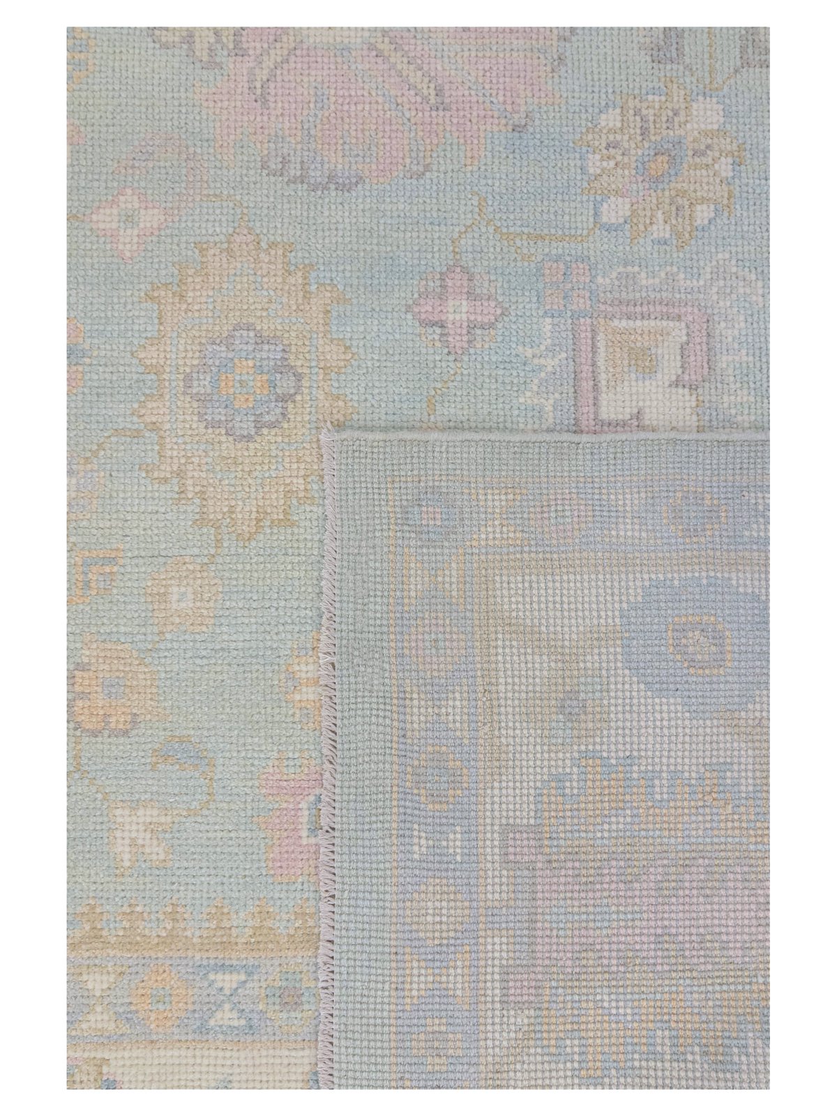 Ushak Hand Knotted Sky Blue 10x14 - Image 4 of 4