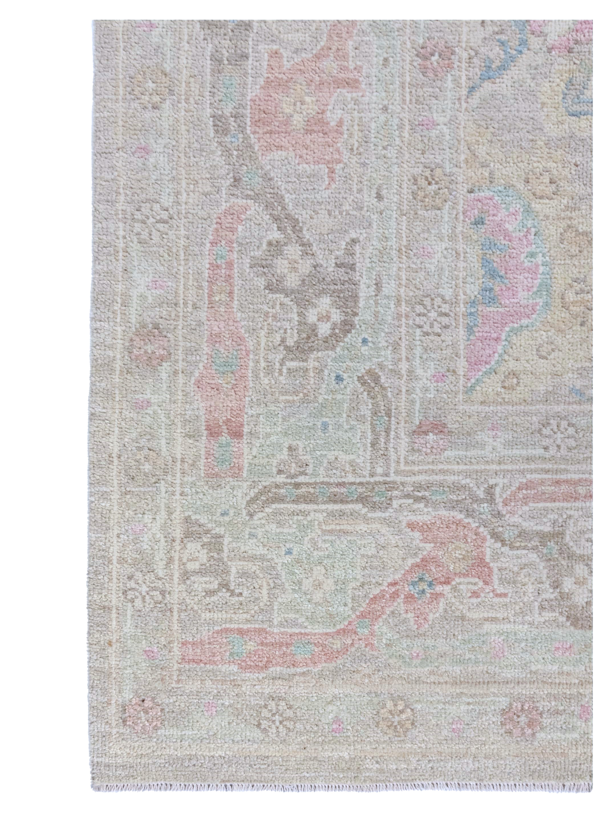 Ushak Wool Weft Hand Knotted Beige 8x10 - Image 2 of 4