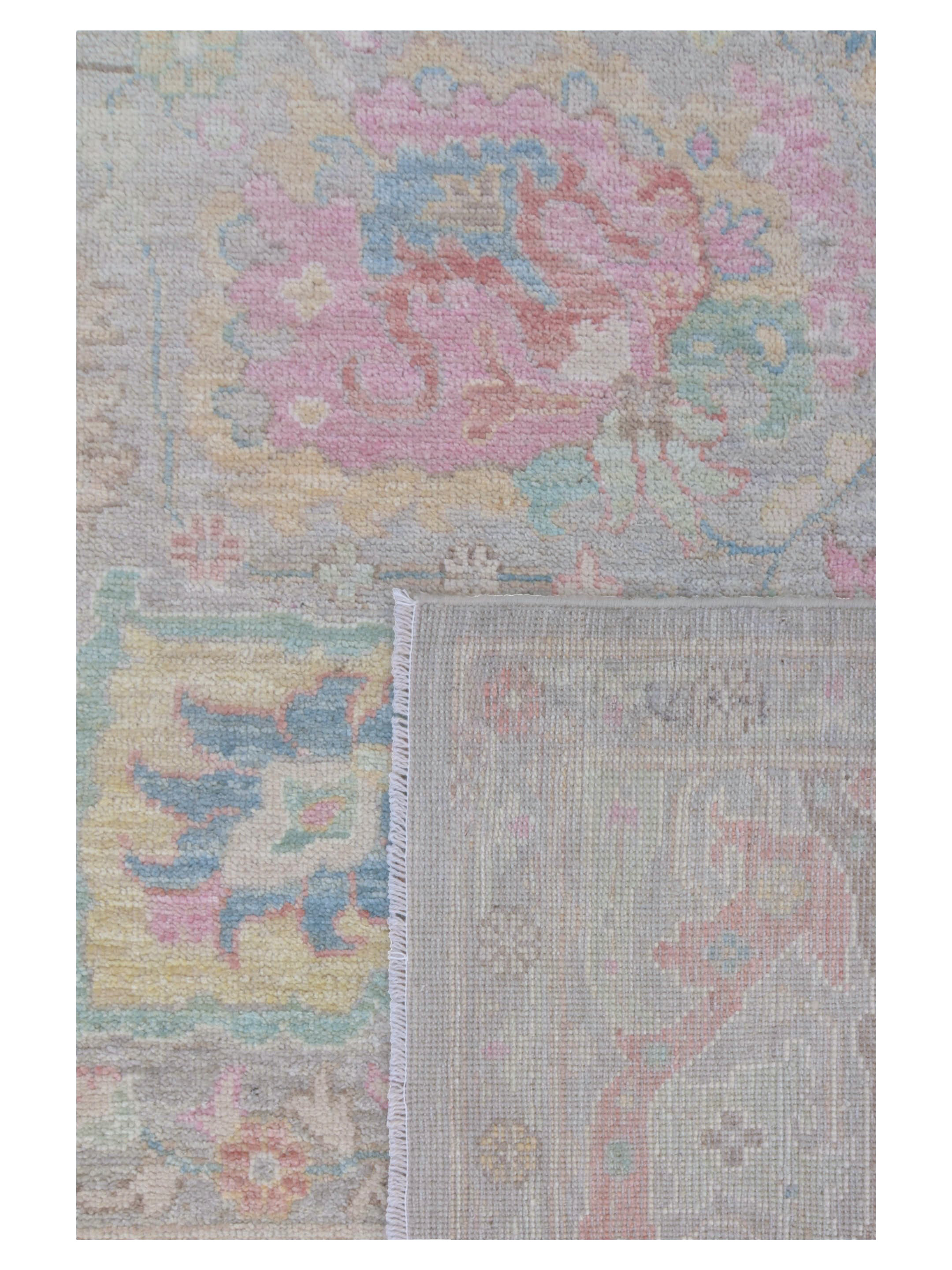 Ushak Wool Weft Hand Knotted Beige 8x10 - Image 4 of 4