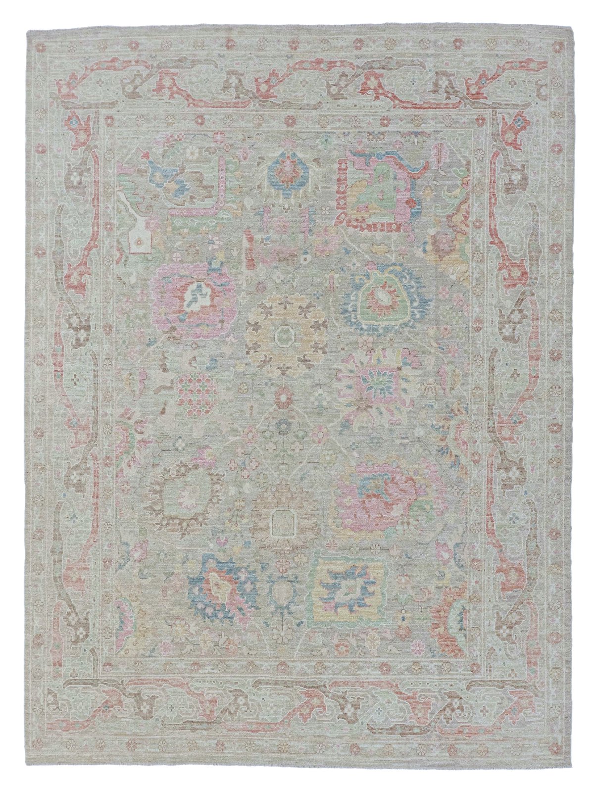Ushak Wool Weft Hand Knotted Beige 8x10
